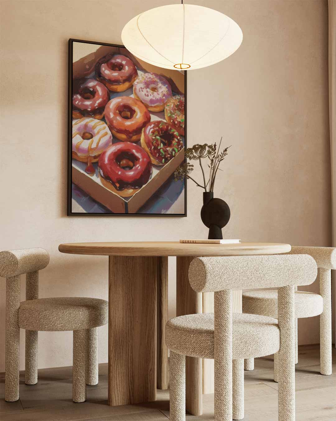 Donut Delight in Kleurrijke Doos Kunstwerk-canvas-dibond-plexiglas-wanddecoratie-WallArtistic