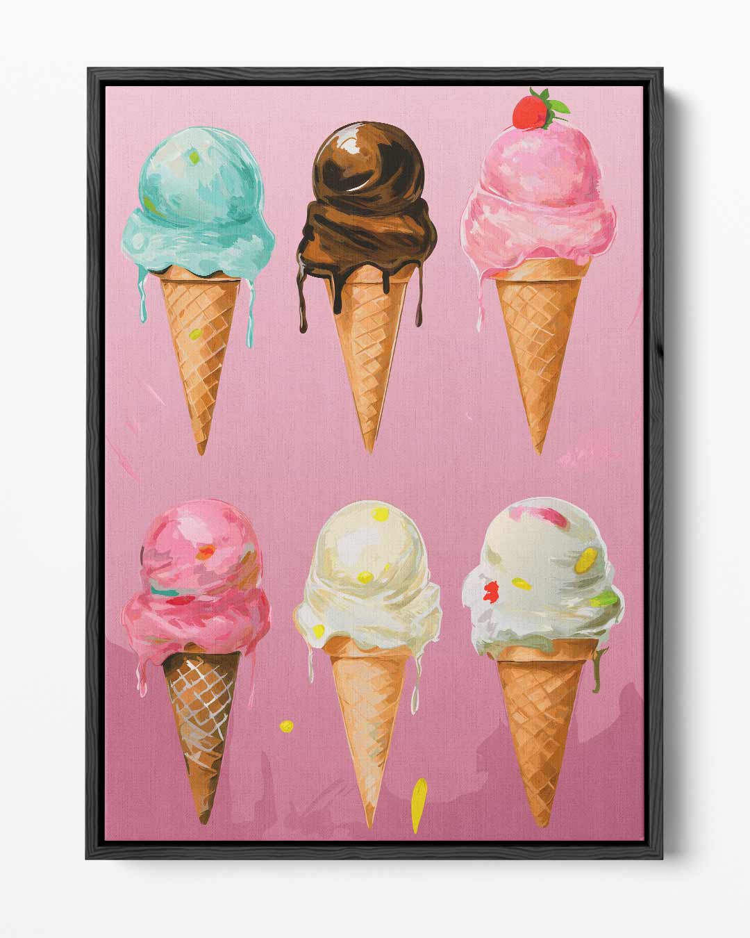 Kleurrijke IJshoorntjes Fantasie Kunstwerk-canvas-dibond-plexiglas-wanddecoratie-WallArtistic