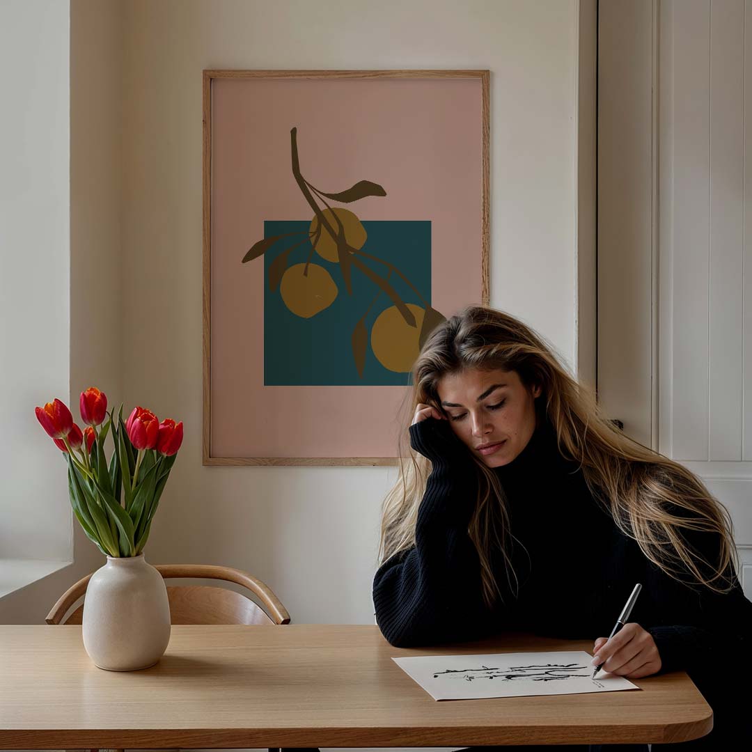Stijlvolle Citrus Illustratie Poster-WallArtistic
