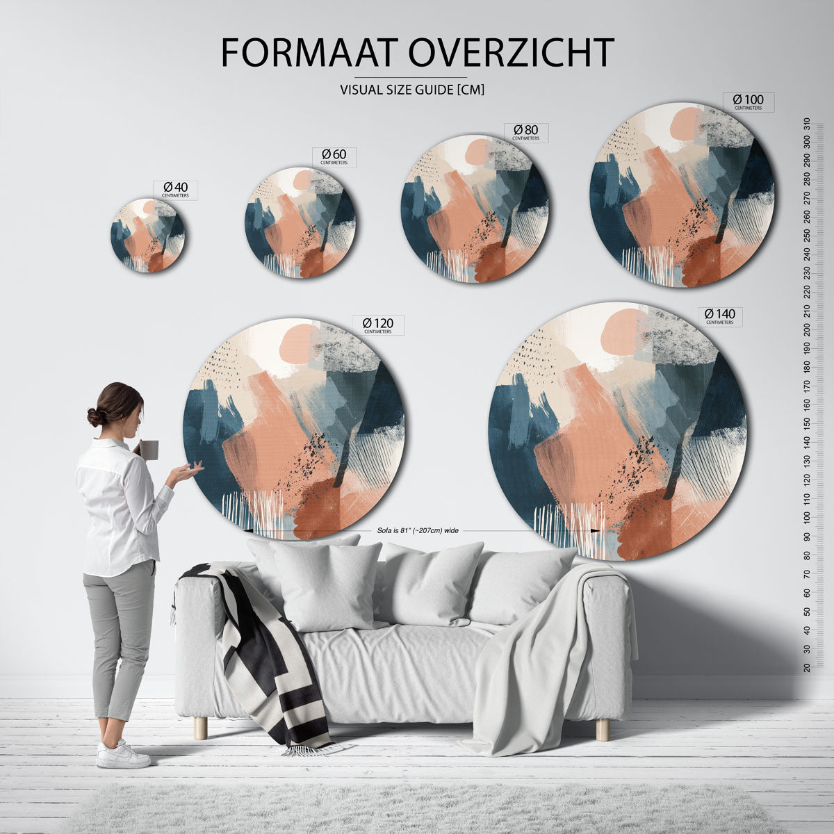 Abstracte vormen Muurcirkel
