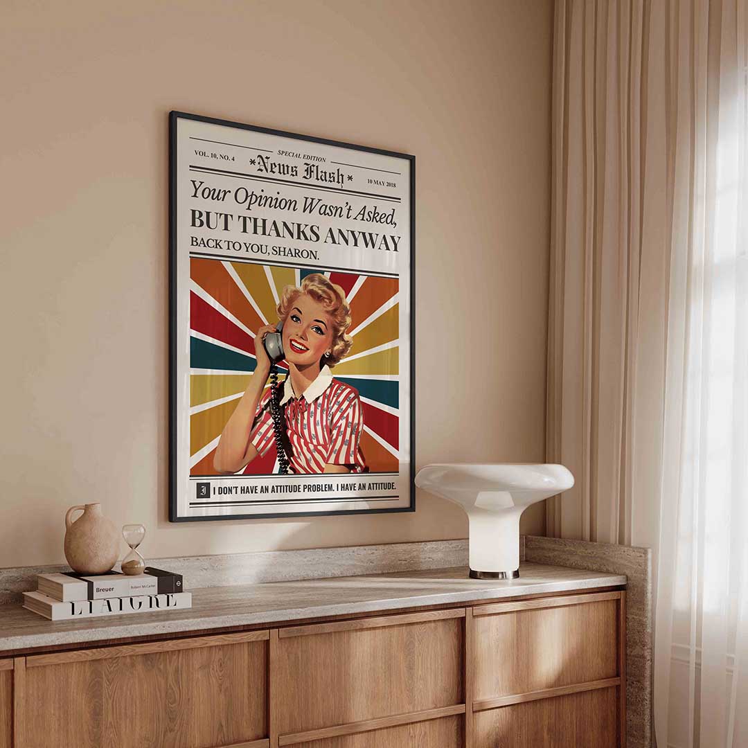 Vrouw met telefoon Poster