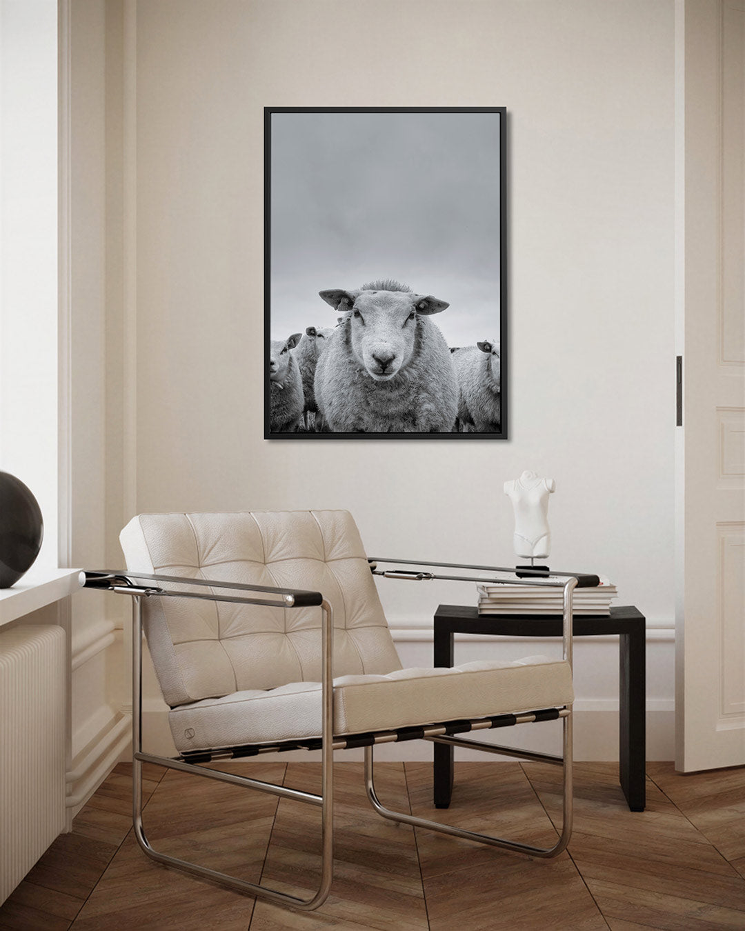 Schapenportret Kunstwerk