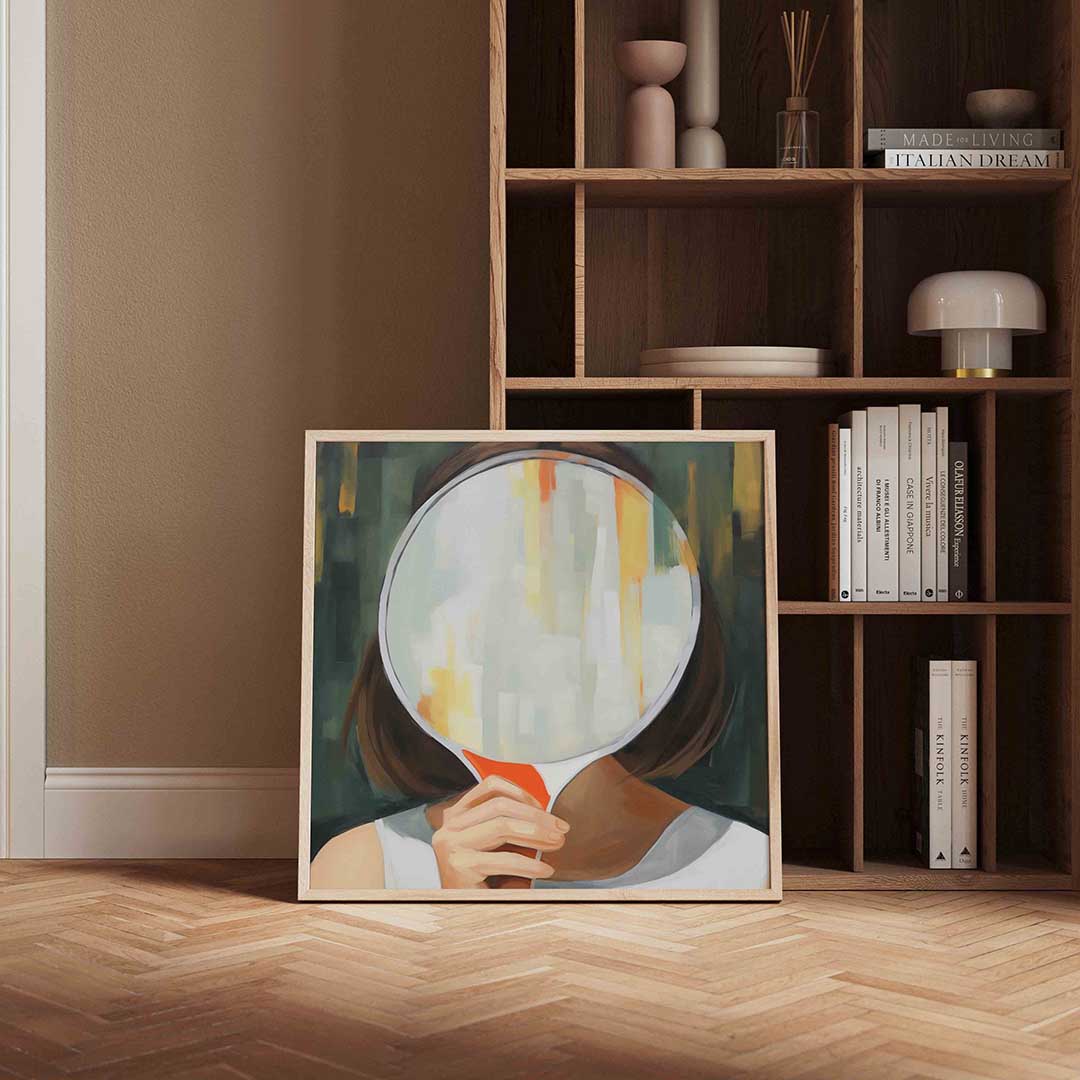 Vrouw met spiegel Poster