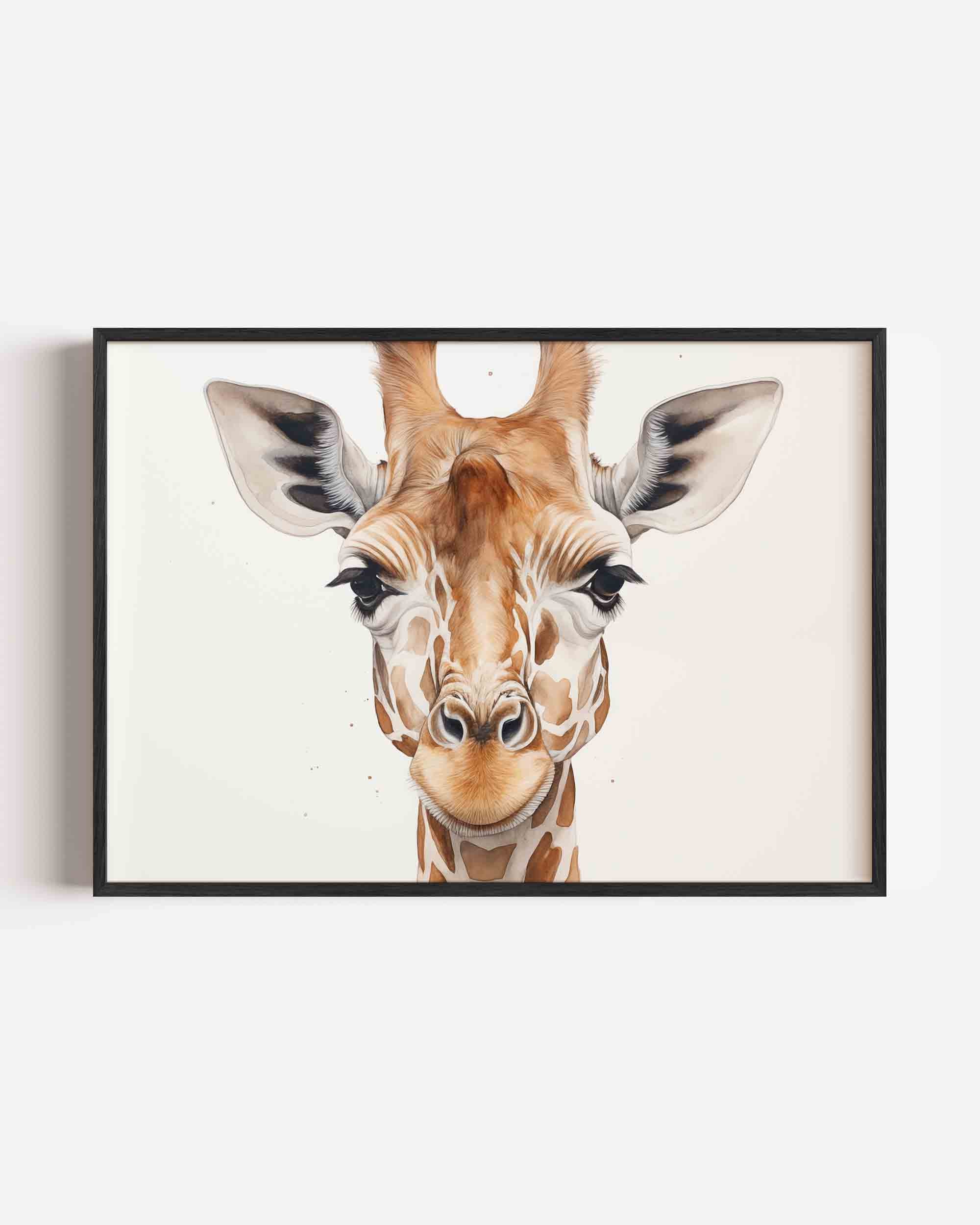 Giraffe portret Poster