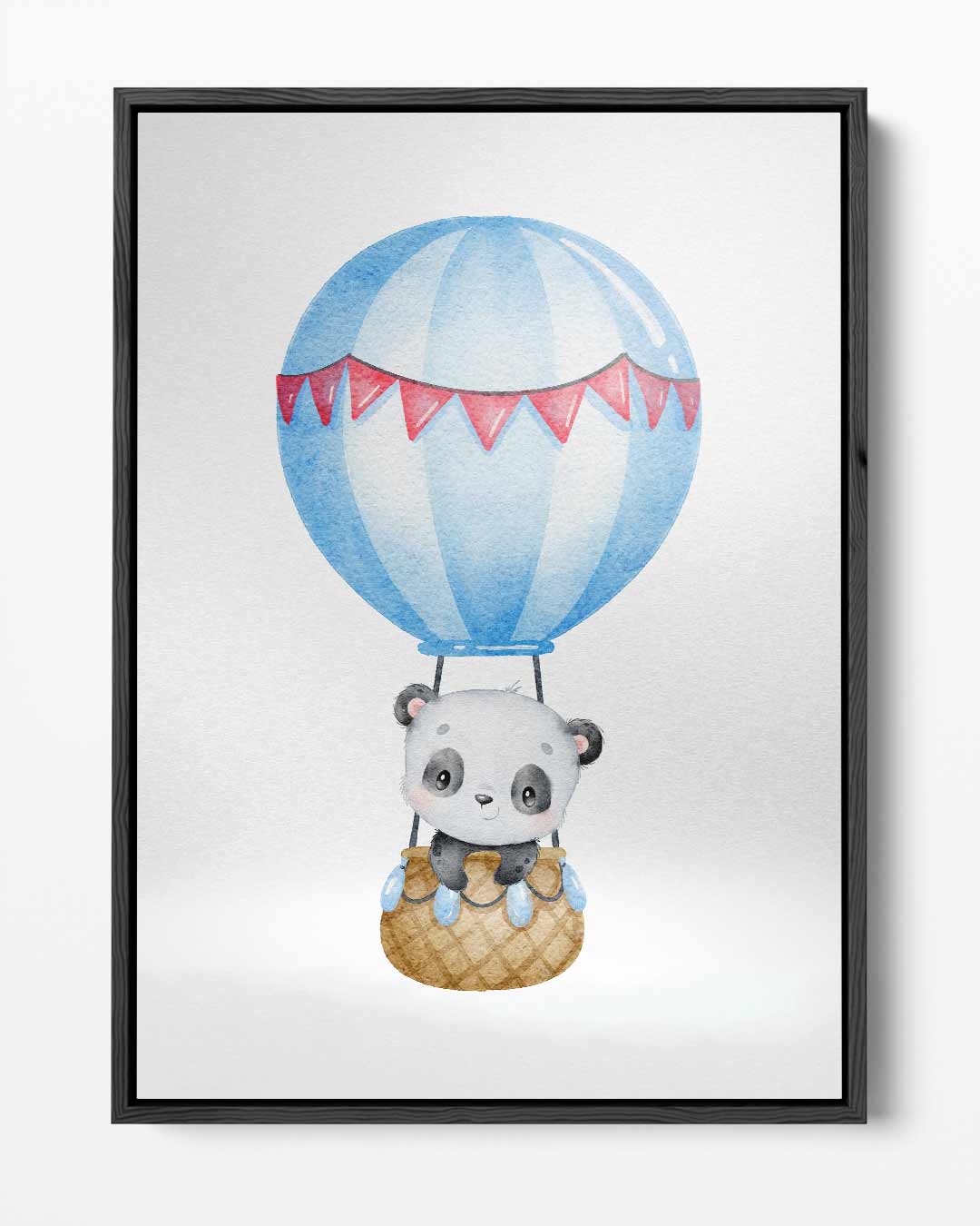 Vrolijke Panda in Luchtballon Kunstwerk-canvas-dibond-plexiglas-wanddecoratie-WallArtistic