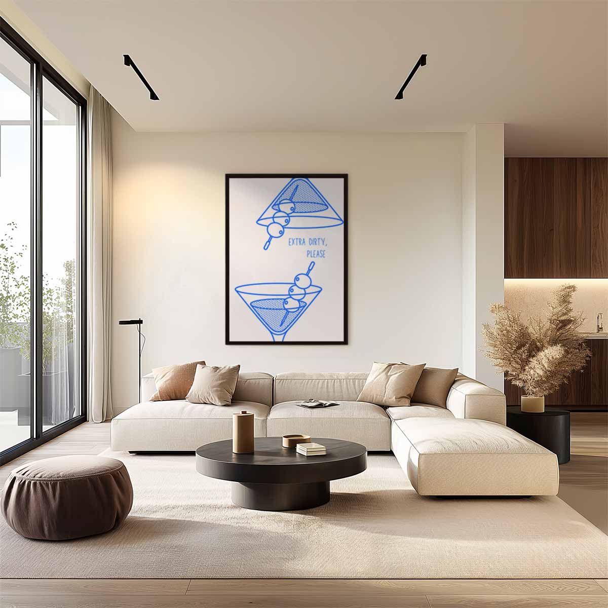 Martini Illustratie Extra Dirty Kunstwerk-canvas-dibond-plexiglas-wanddecoratie-WallArtistic