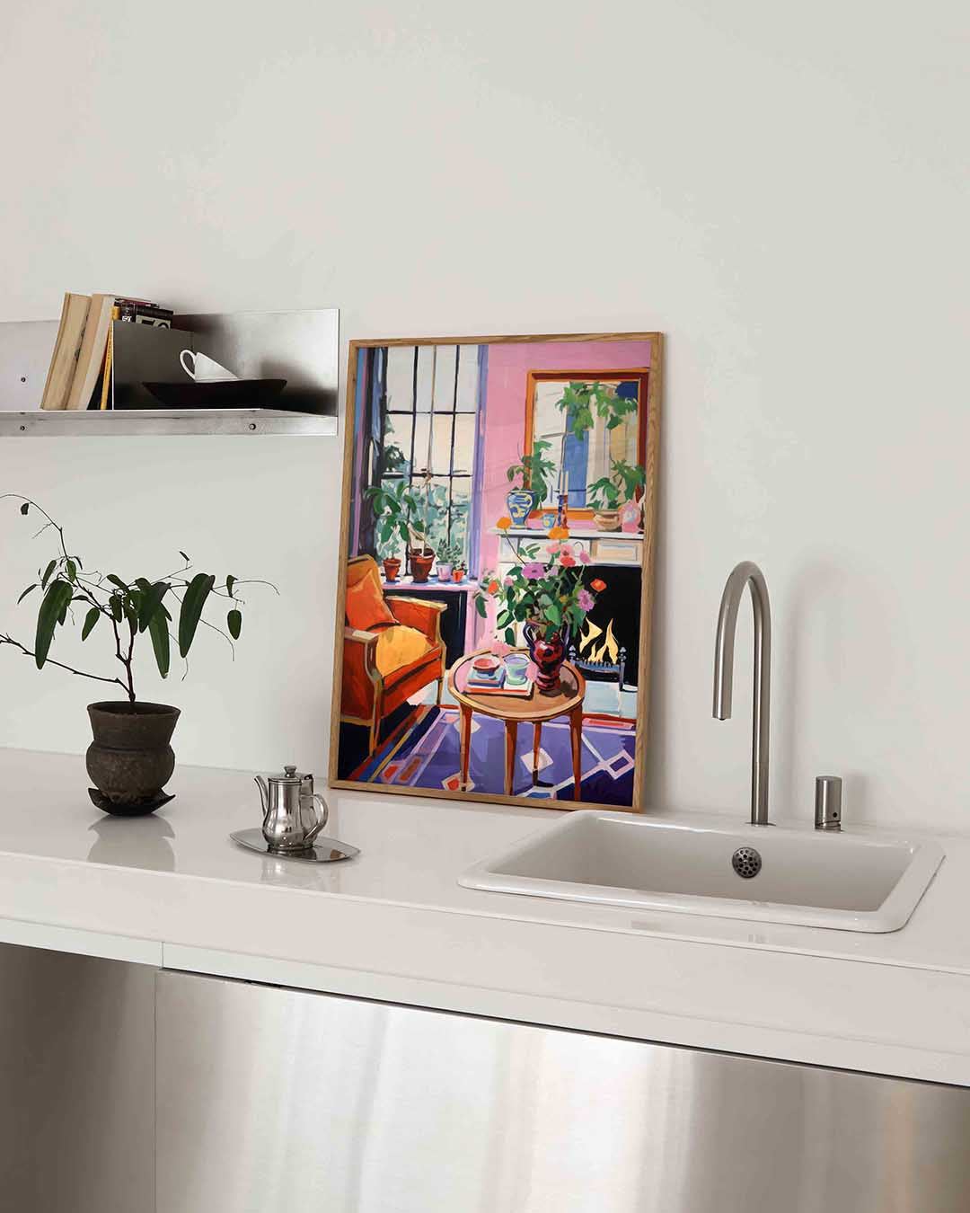 Interieur met planten Poster