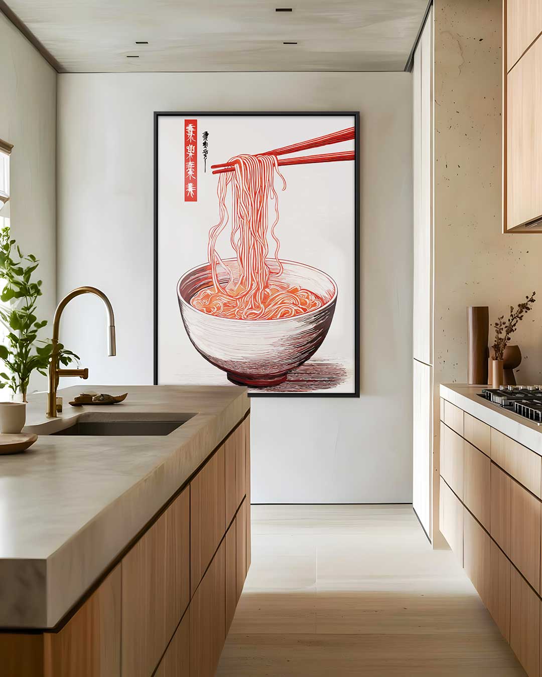 Noodles in Stijl Kunstwerk-canvas-dibond-plexiglas-wanddecoratie-WallArtistic