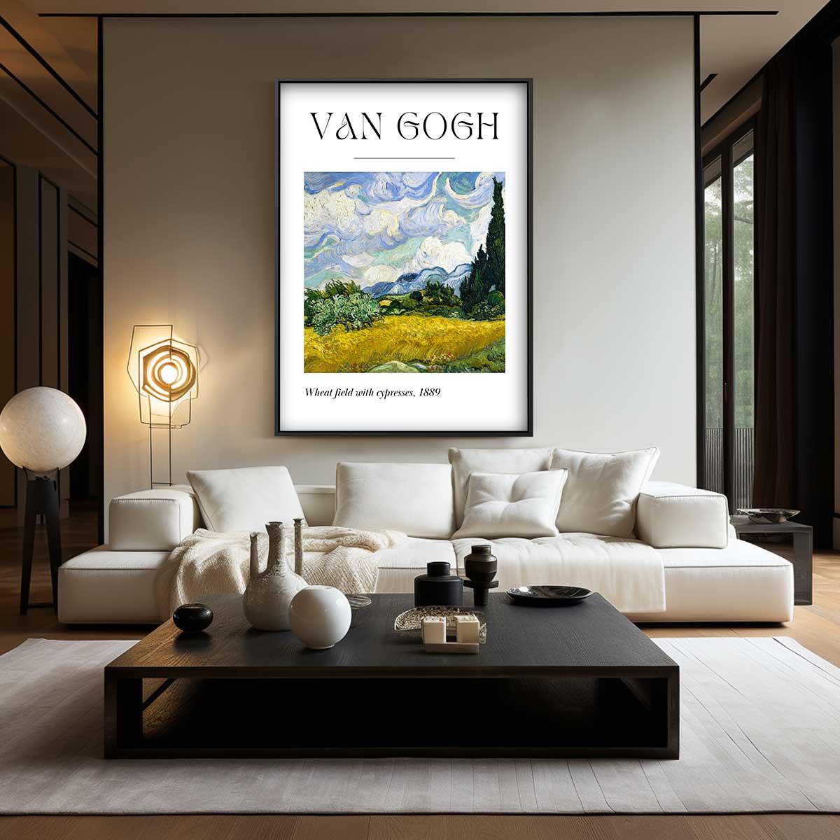Landschap met Cypresbomen Kunstwerk-canvas-dibond-plexiglas-wanddecoratie-WallArtistic
