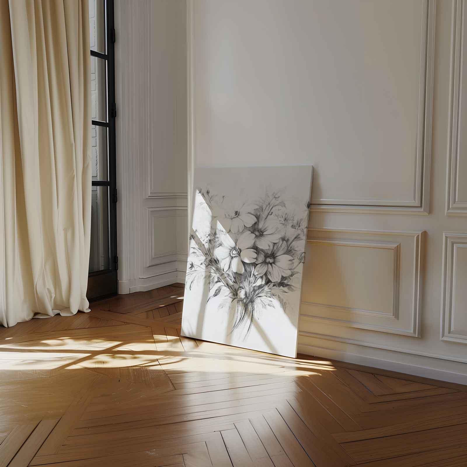 Zachte Bloesem Schets Kunstwerk-canvas-dibond-plexiglas-wanddecoratie-WallArtistic