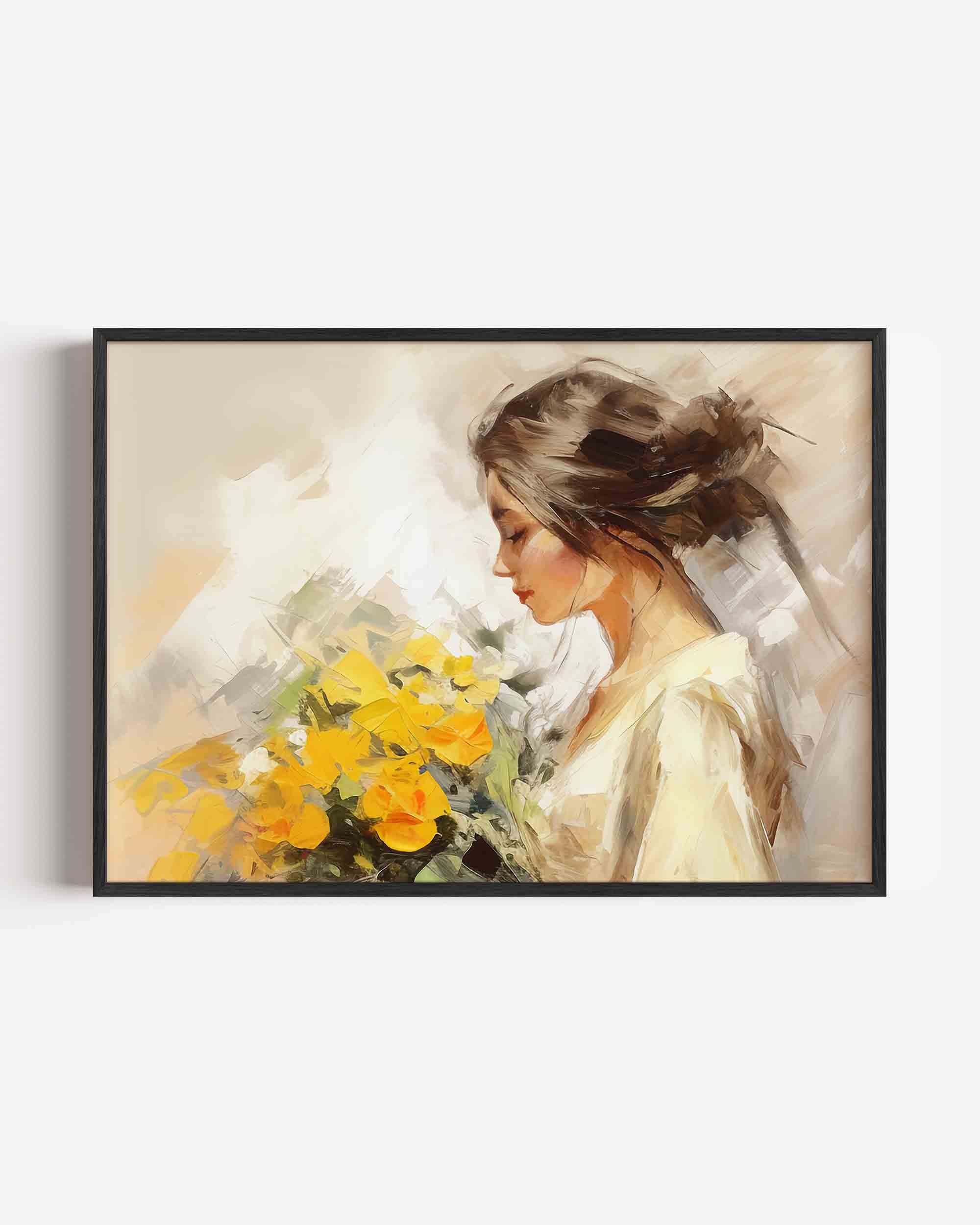 Vrouw met bloemen Poster