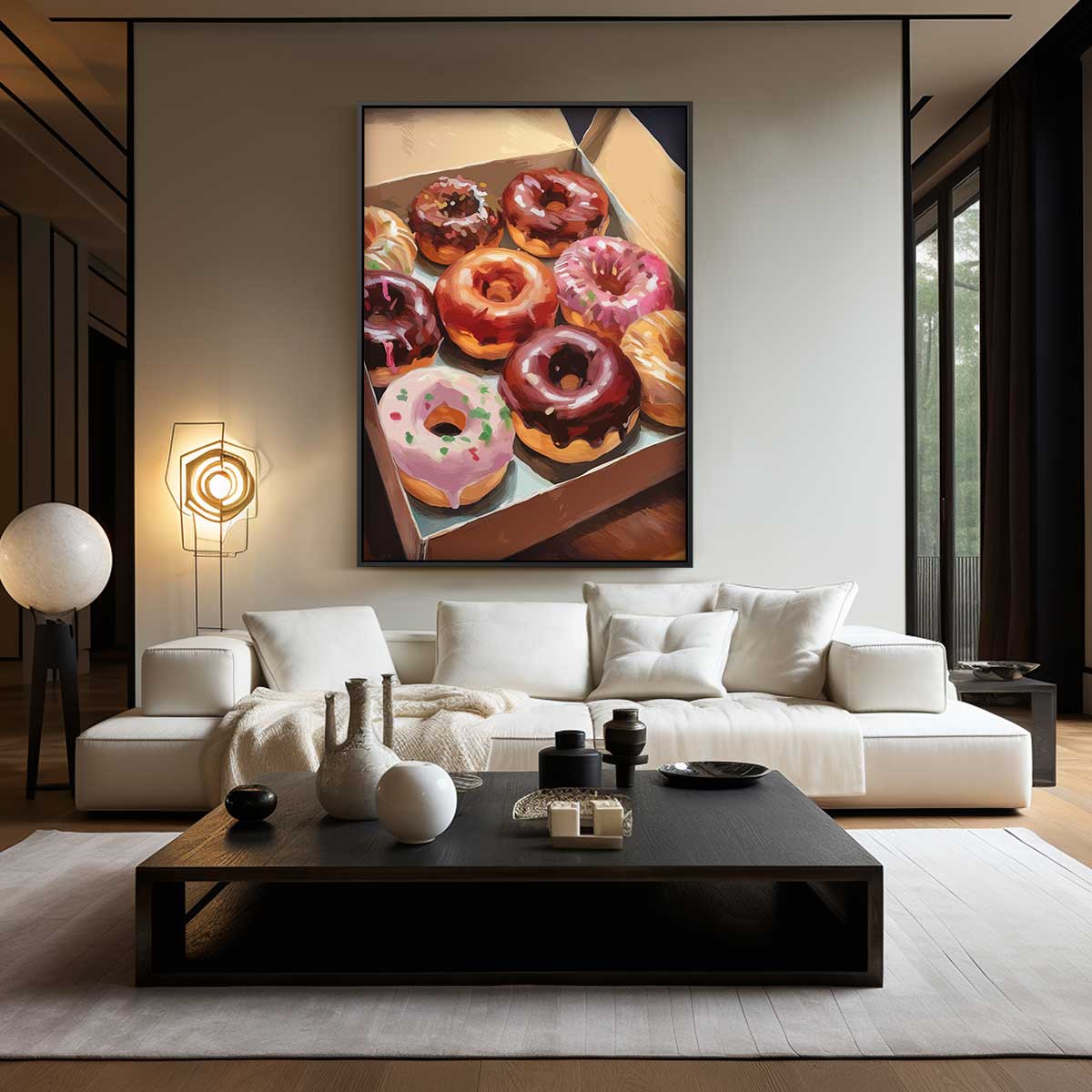 Kleurrijke Donutbox Kunstwerk-canvas-dibond-plexiglas-wanddecoratie-WallArtistic