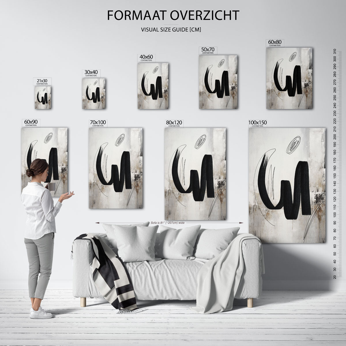 Abstracte zwarte vormen Poster