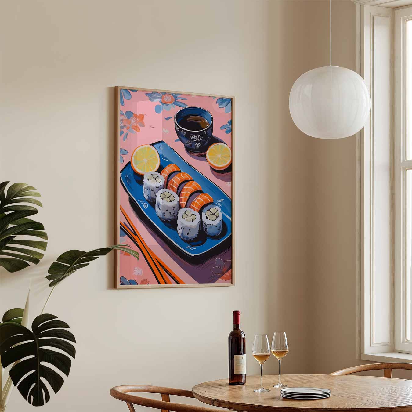 Stijlvolle Sushi Illustratie Poster