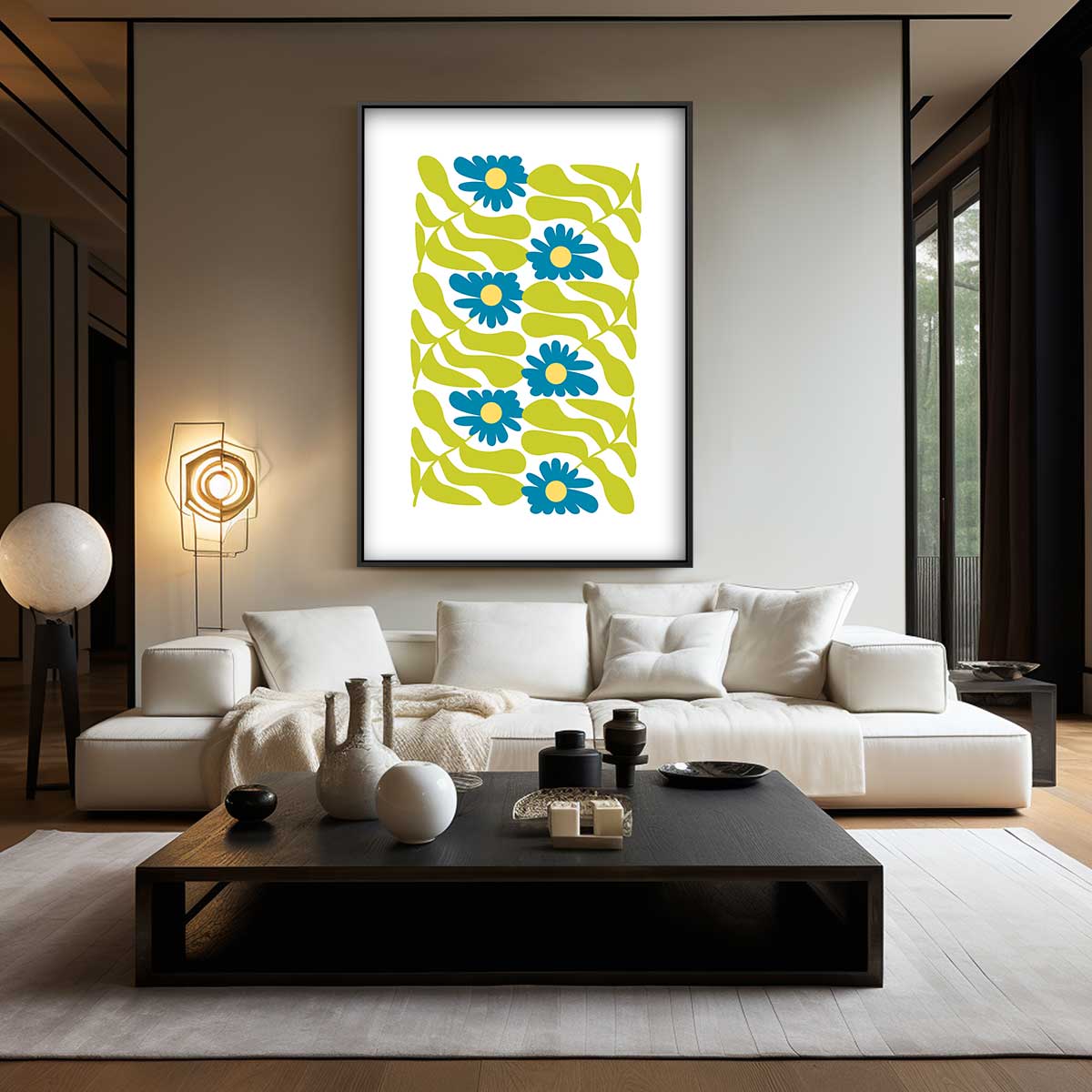 Bloemen en Bladeren Spektakel Kunstwerk-canvas-dibond-plexiglas-wanddecoratie-WallArtistic