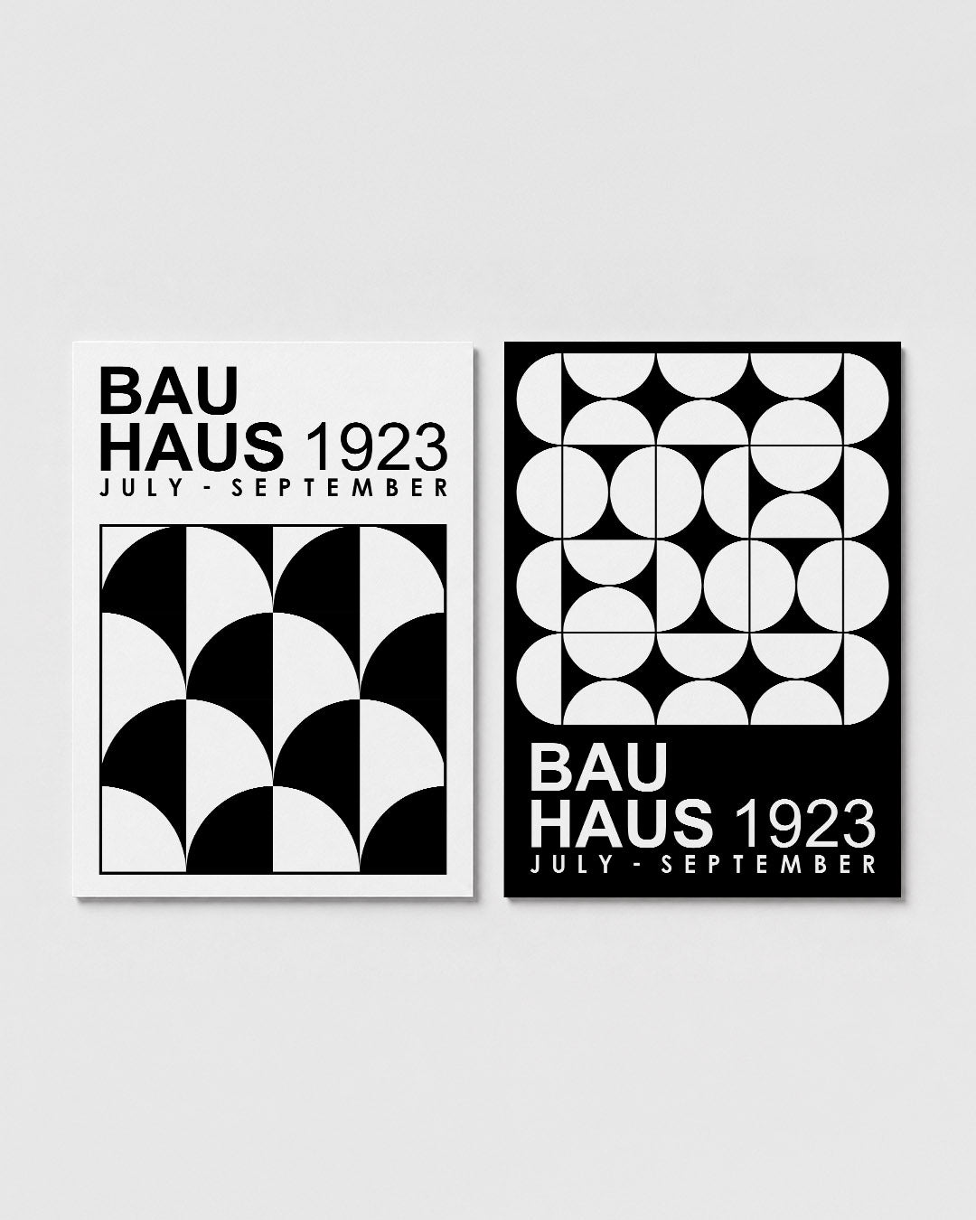 Zwart wit vormen Posterset