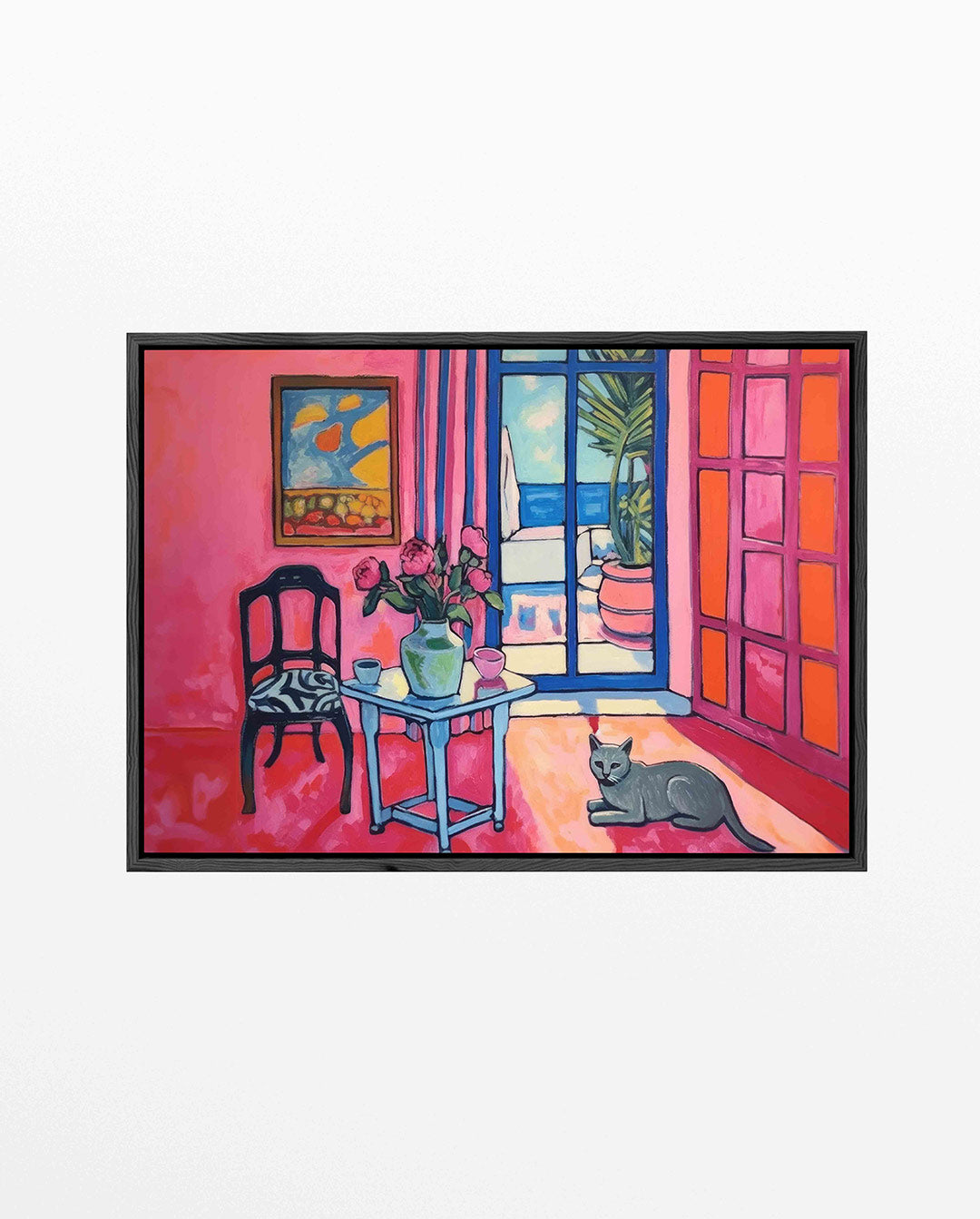 Interieur met kat Kunstwerk