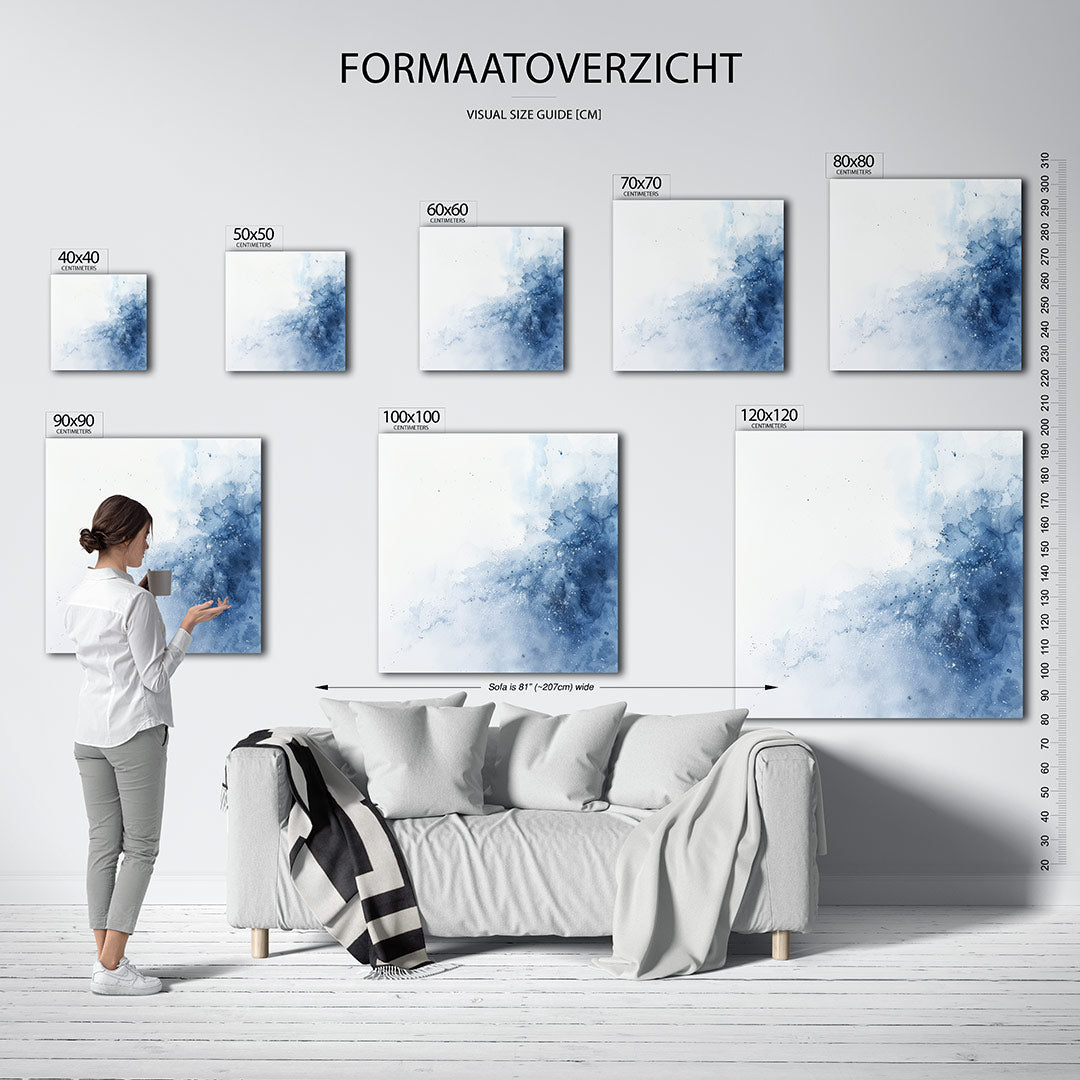 Vloeiende blauwe beweging Kunstwerk