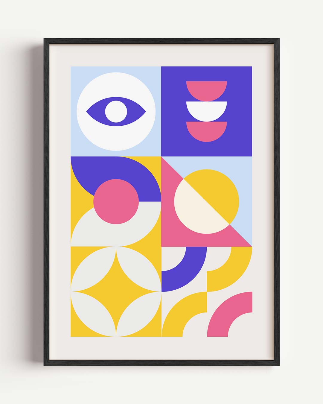 Vrolijke Retro Geometrische Poster