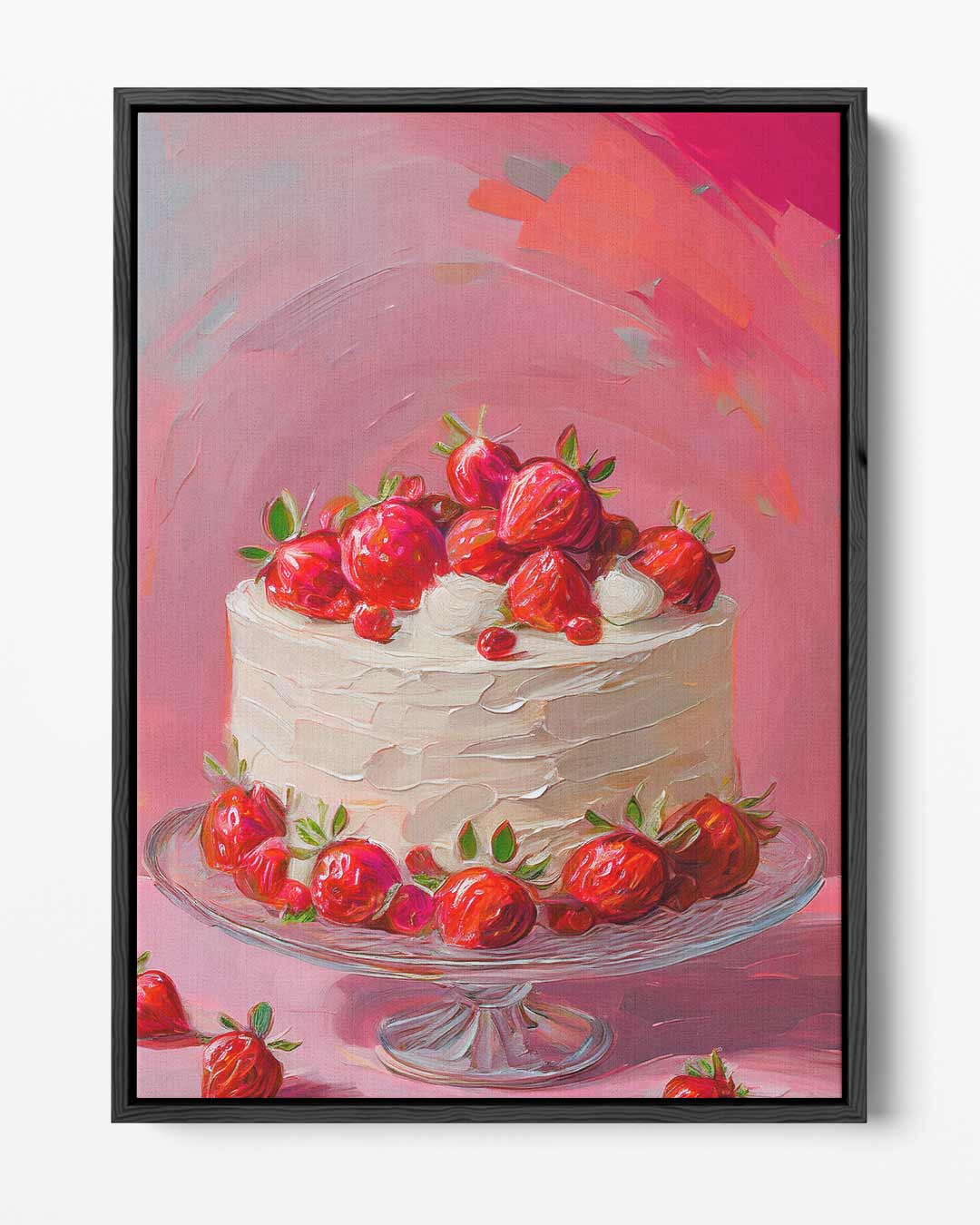 Aardbei Taart Kunstwerk Kunstwerk-canvas-dibond-plexiglas-wanddecoratie-WallArtistic