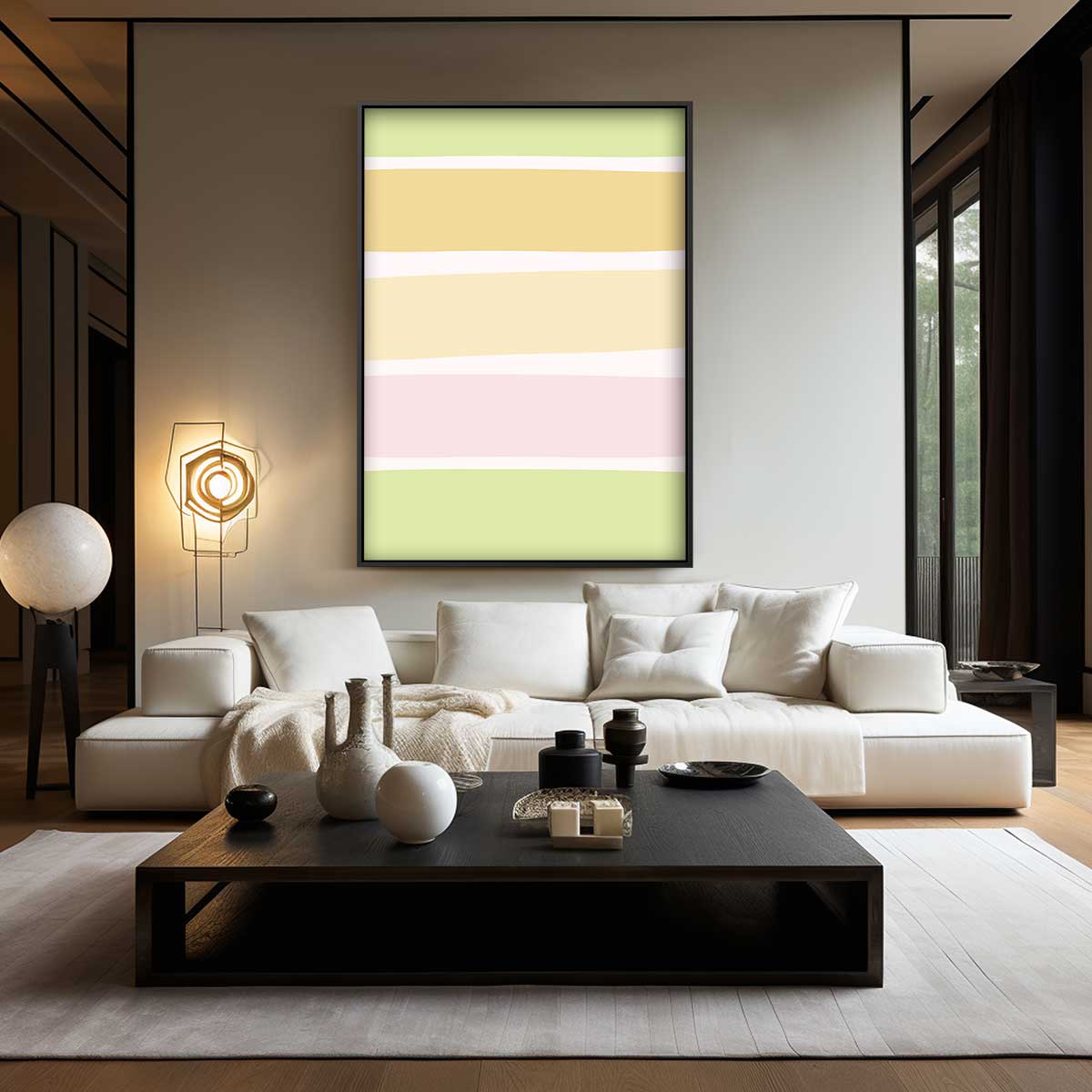 Zachte Kleuren Compositie Kunstwerk-canvas-dibond-plexiglas-wanddecoratie-WallArtistic