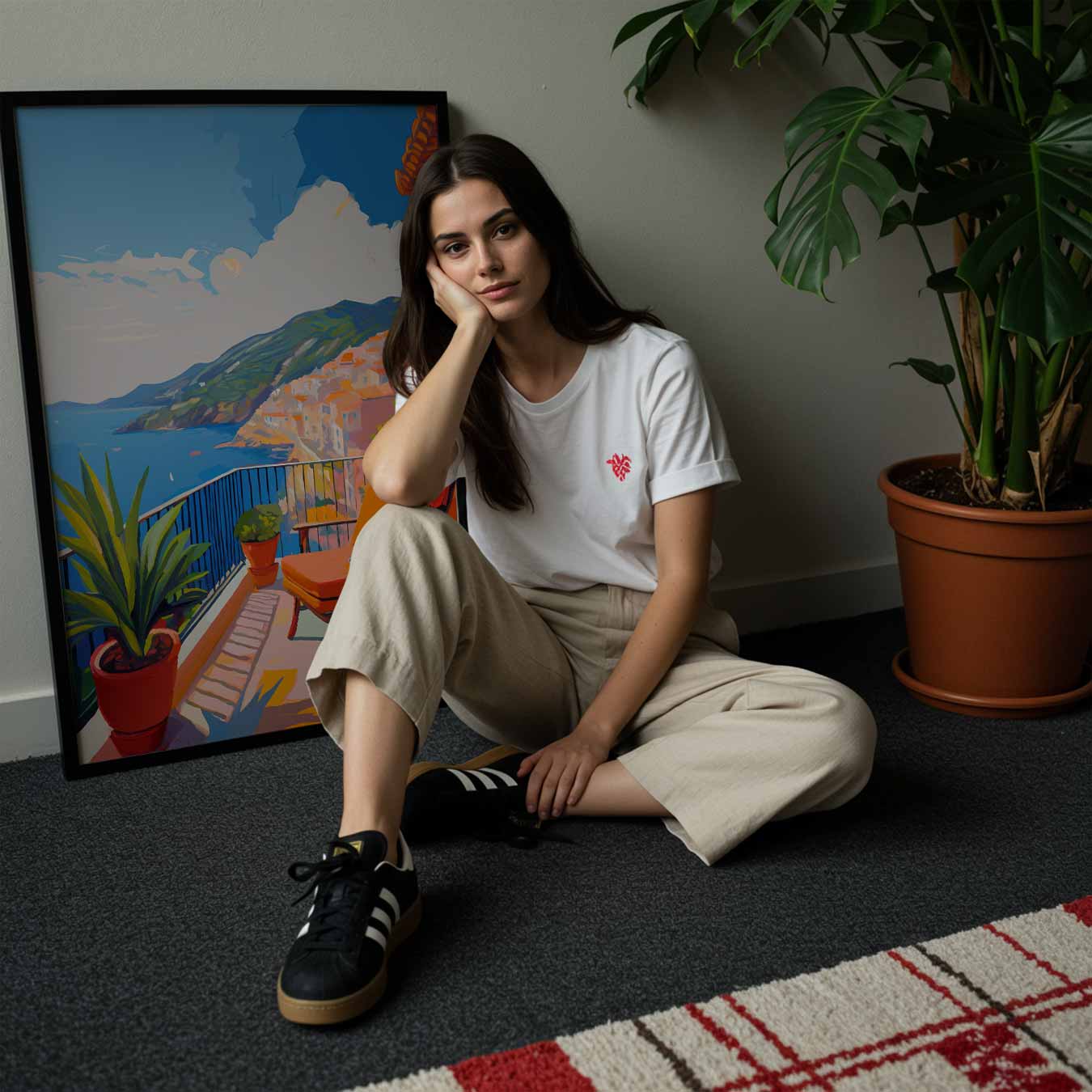 Droomuitzicht vanaf een Zonovergoten Balkon Poster
