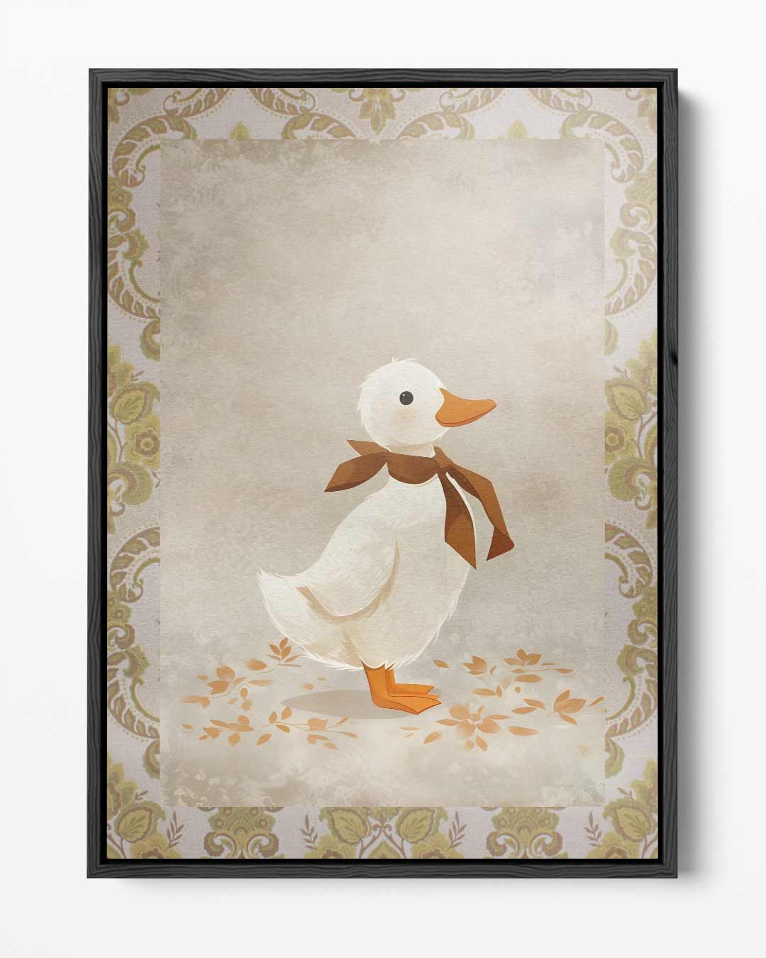 Schattig Eendje met Sjaaltje Kunstwerk-canvas-dibond-plexiglas-wanddecoratie-WallArtistic