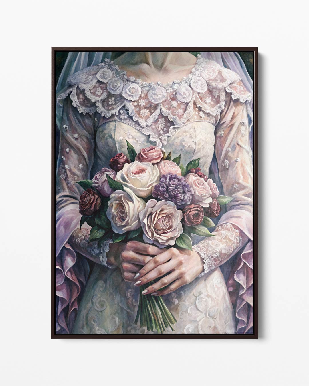 Romantisch Bruidsportret Kunstwerk-canvas-dibond-plexiglas-wanddecoratie-WallArtistic