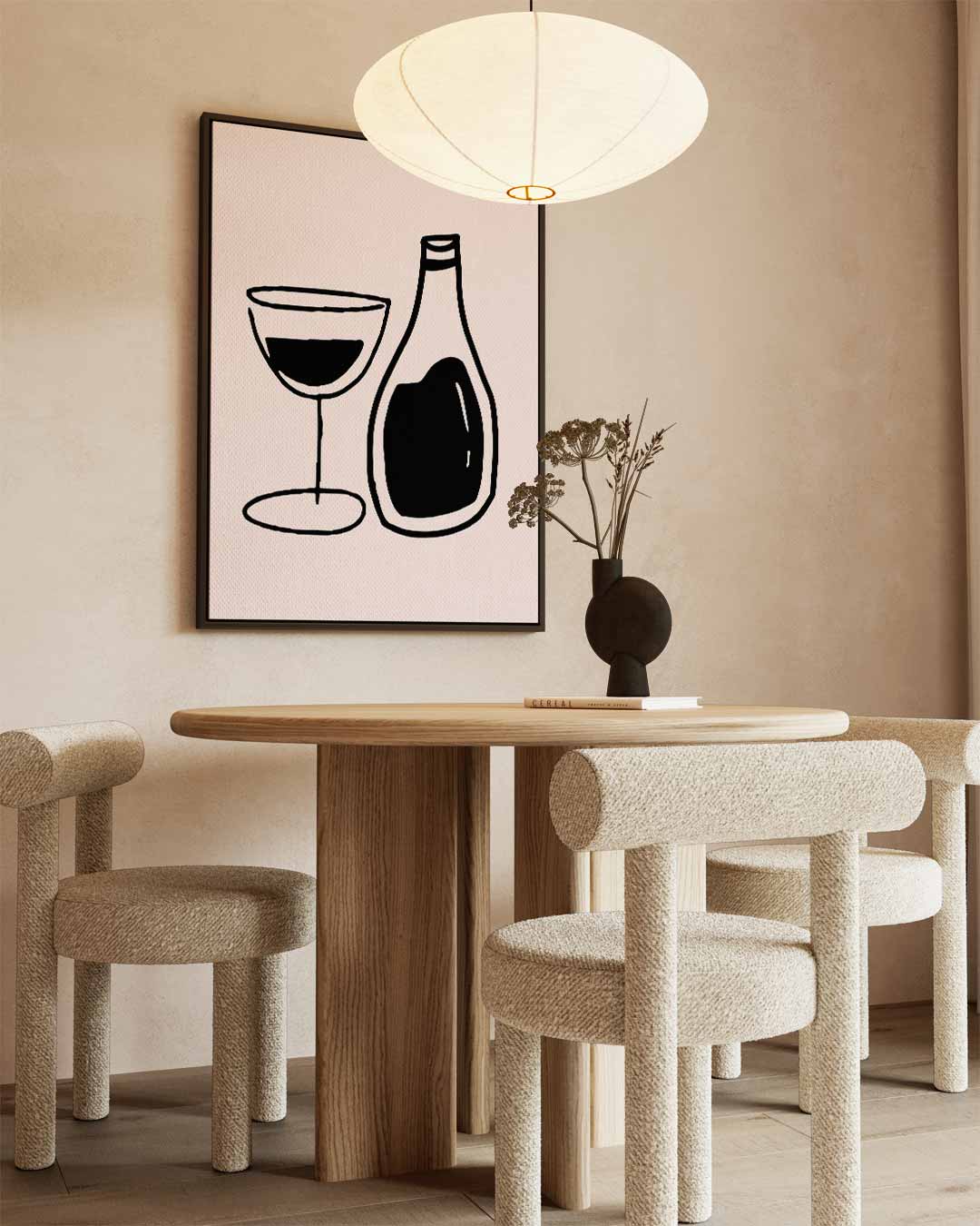 Minimalistische Wijnkunst Kunstwerk-canvas-dibond-plexiglas-wanddecoratie-WallArtistic