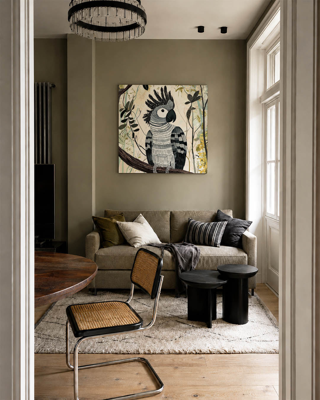 Vogelsilhouet in natuur Kunstwerk