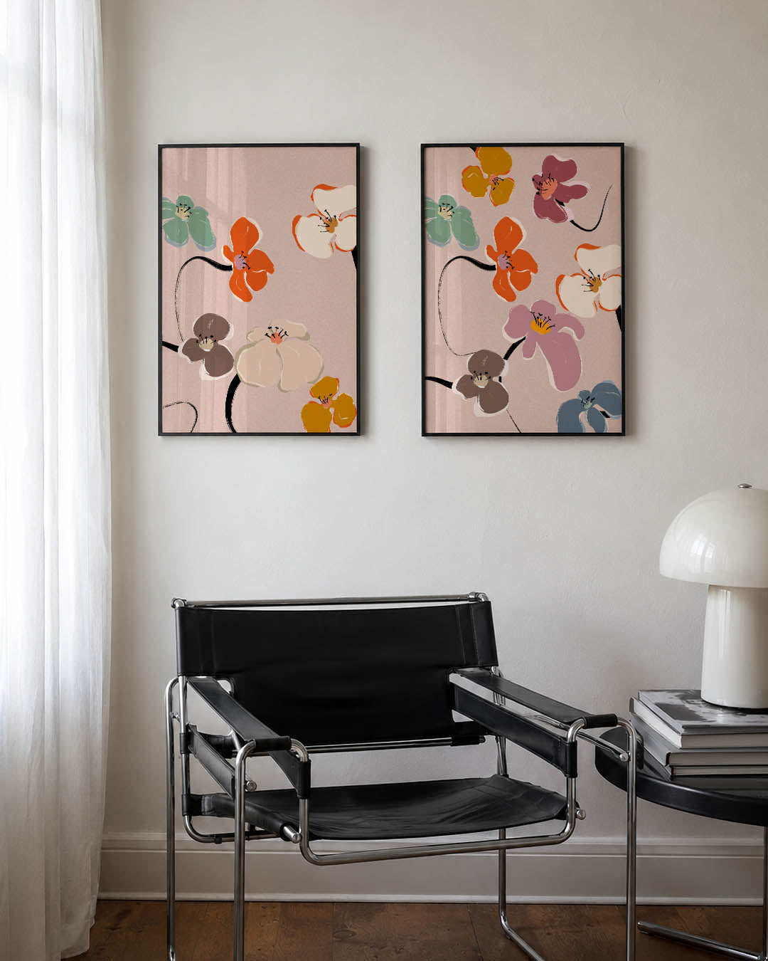Bloemrijke lijnen Posterset