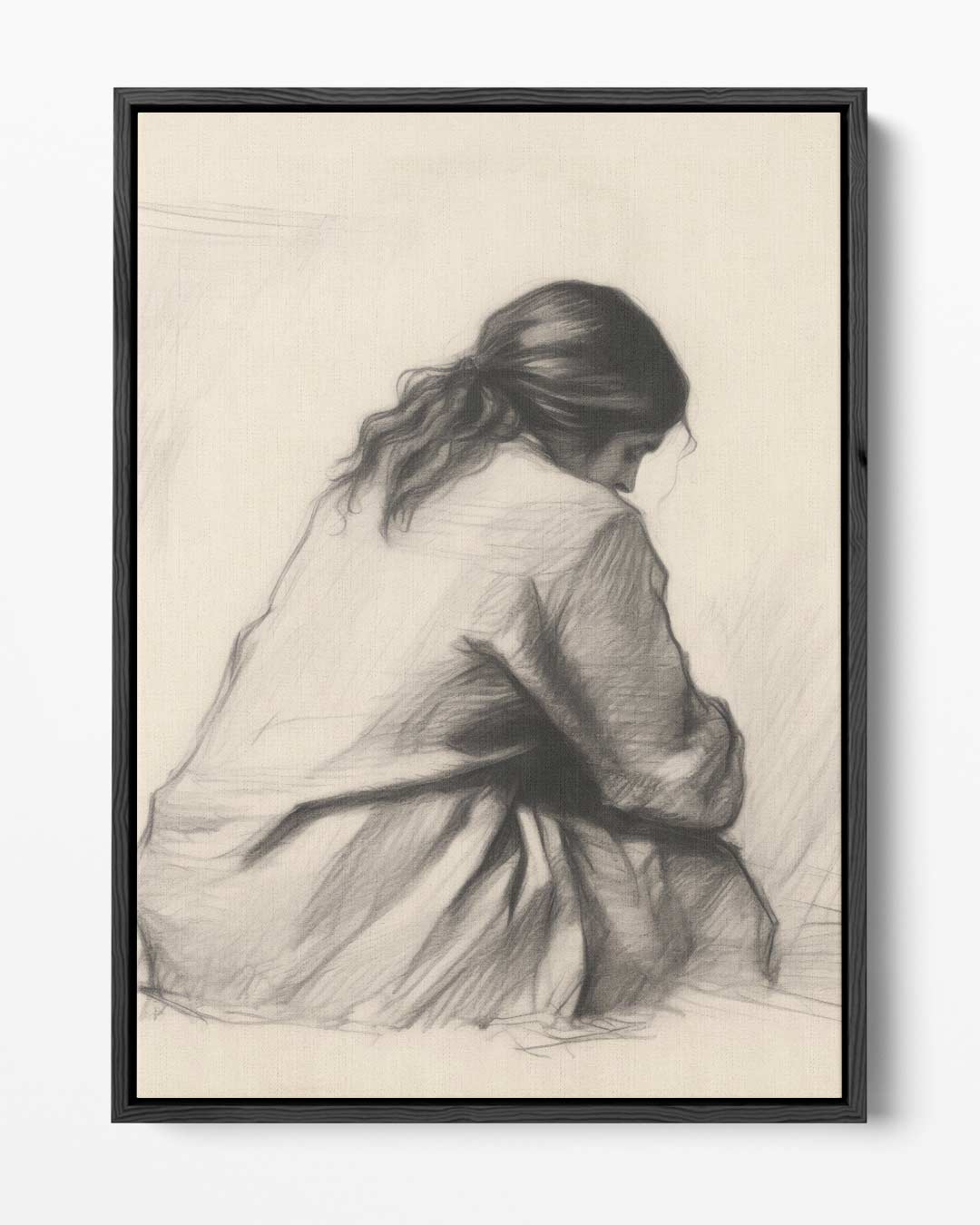Intiem Moment in Potlood Kunstwerk-canvas-dibond-plexiglas-wanddecoratie-WallArtistic