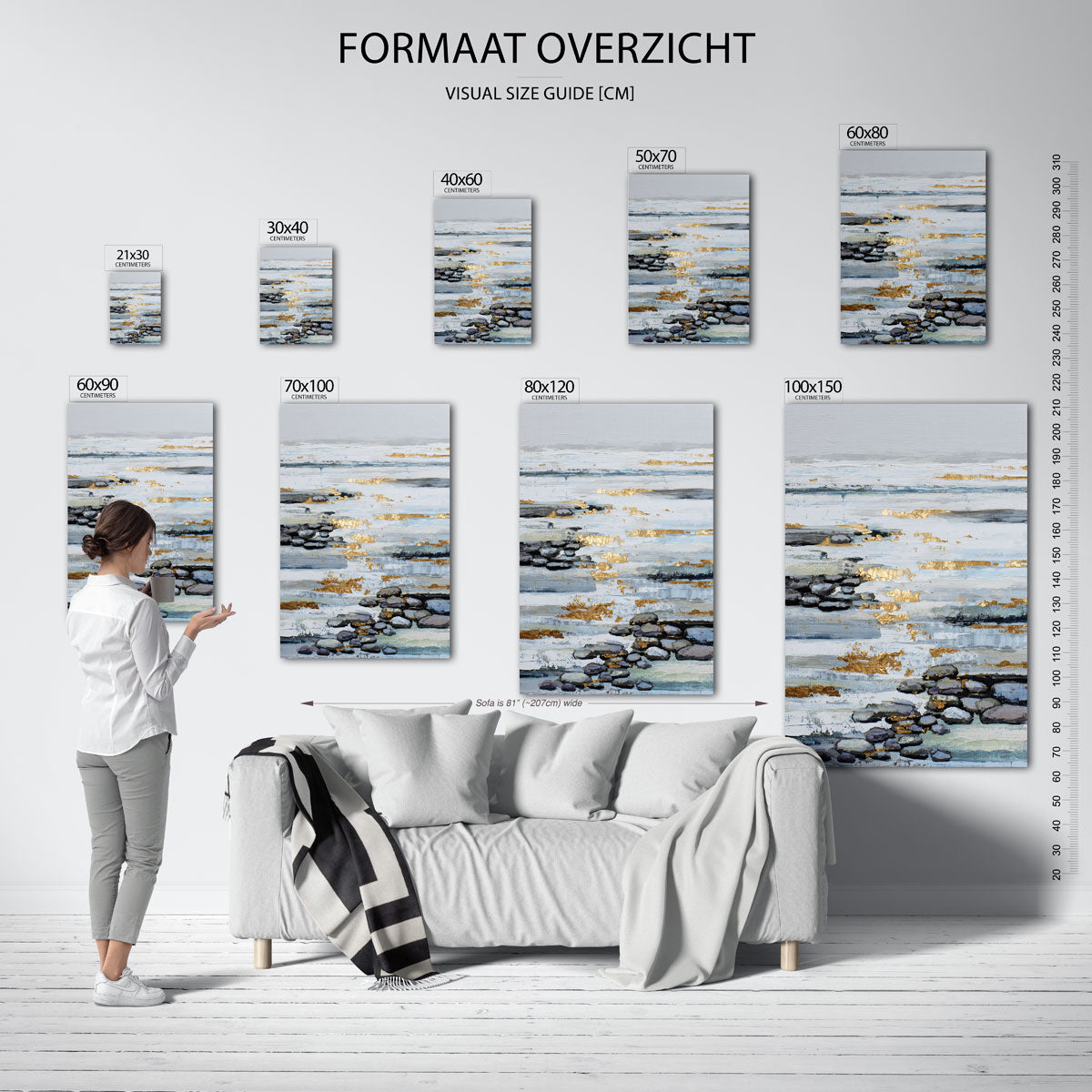 Gouden accenten op stenen Poster