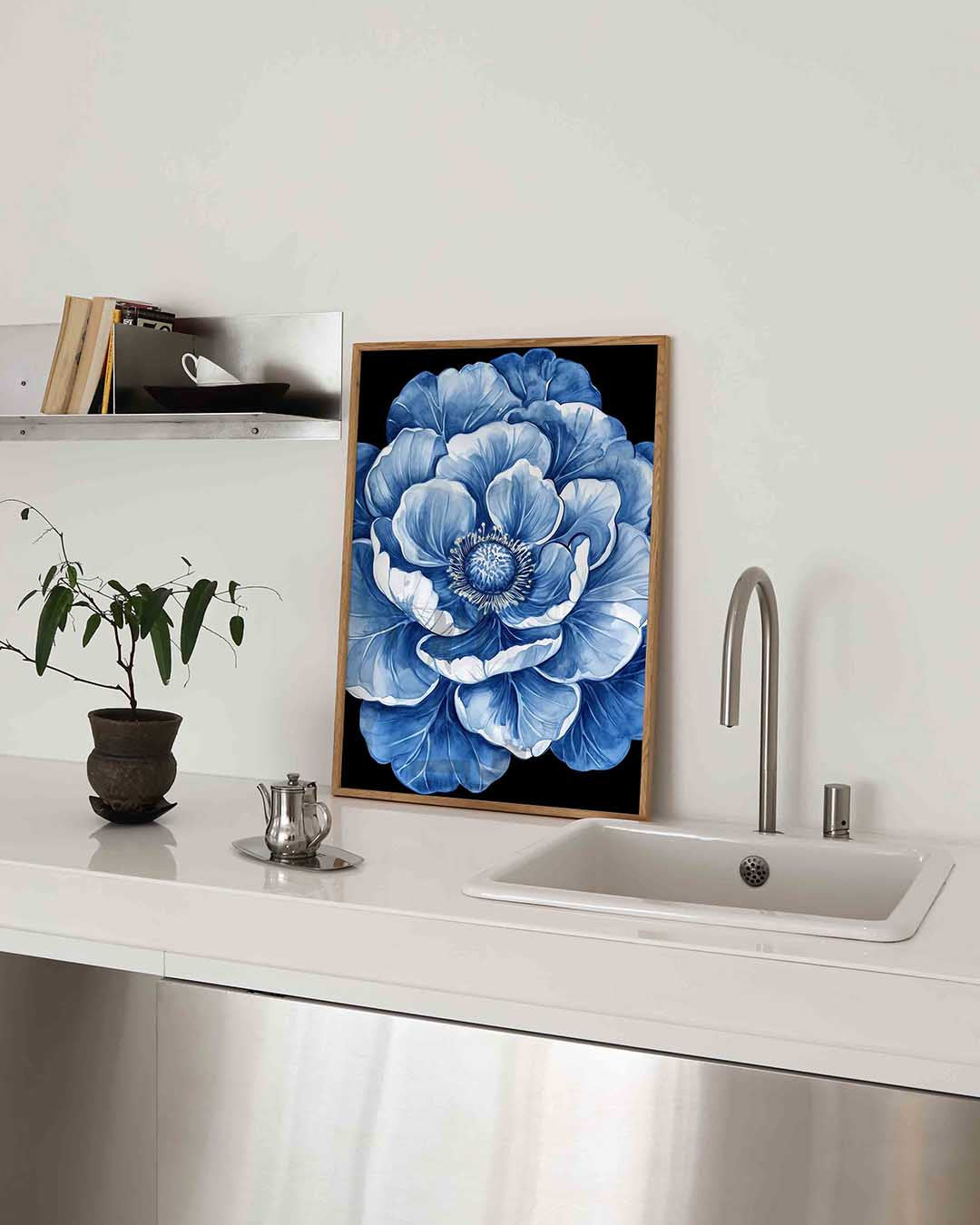 Blauwe bloem Poster