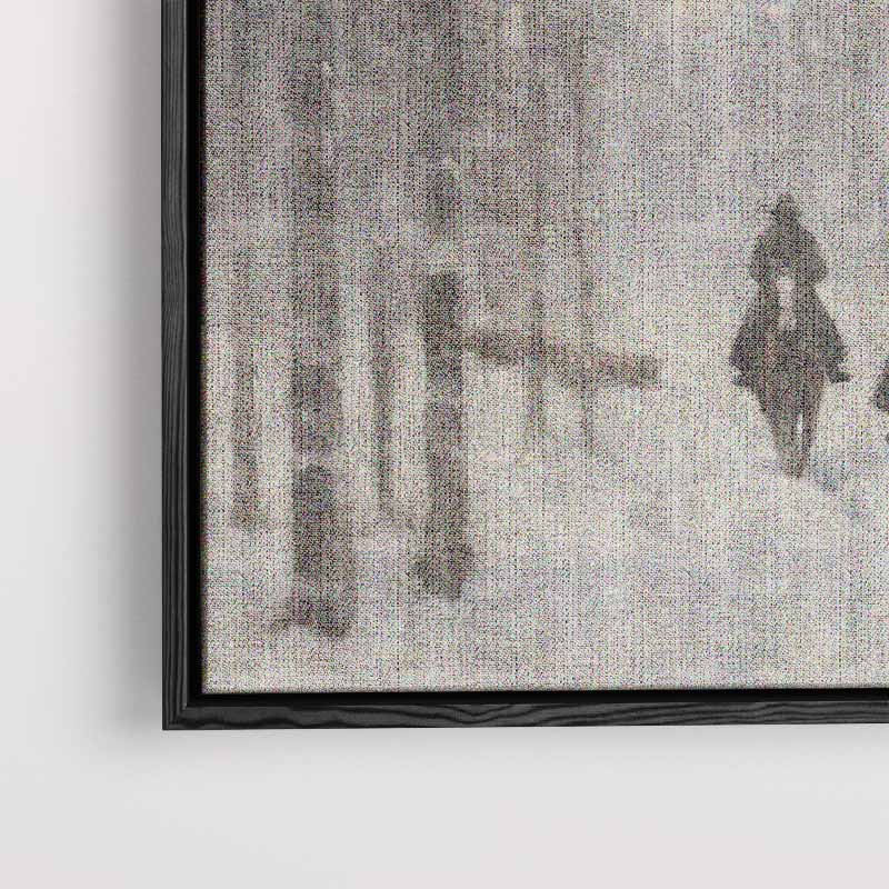 Winterse Ruiters in het Bos Kunstwerk-canvas-dibond-plexiglas-wanddecoratie-WallArtistic