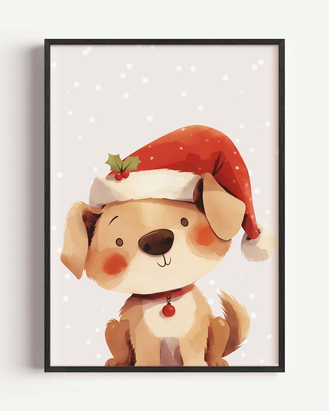 Schattige Kerst Puppy Poster