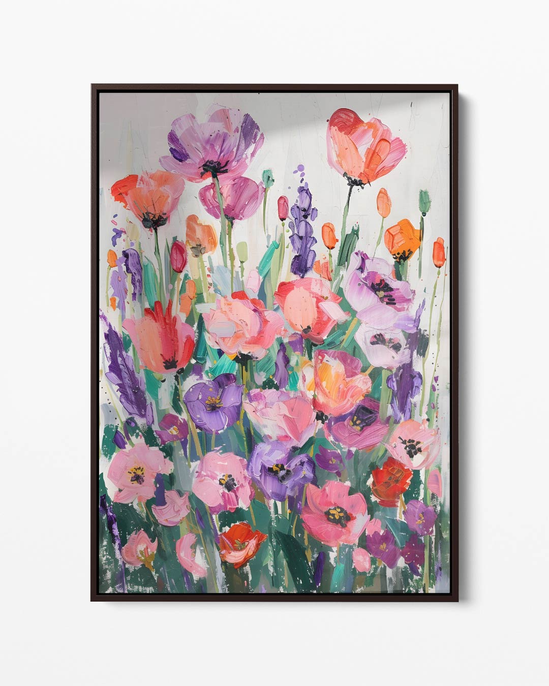 Vrolijke Bloemenexplosie Kunstwerk-canvas-dibond-plexiglas-wanddecoratie-WallArtistic
