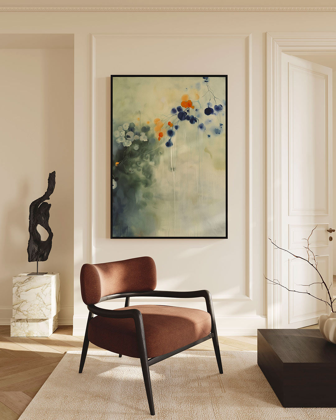 Vloeiende kleurencompositie Kunstwerk