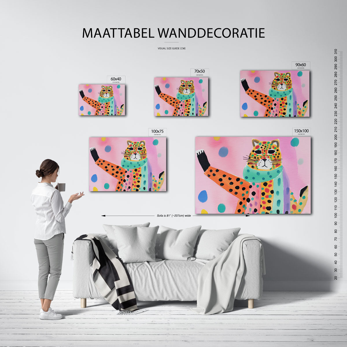 Vrolijke luipaard illustratie Kunstwerk