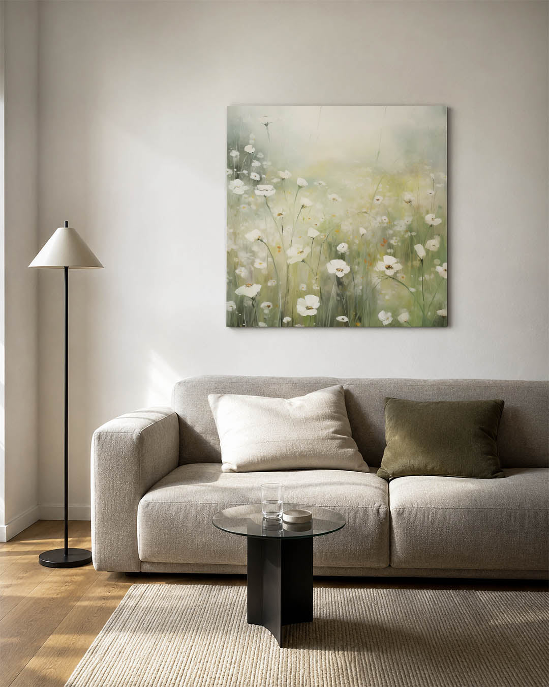 Dromerige bloemenweide Kunstwerk