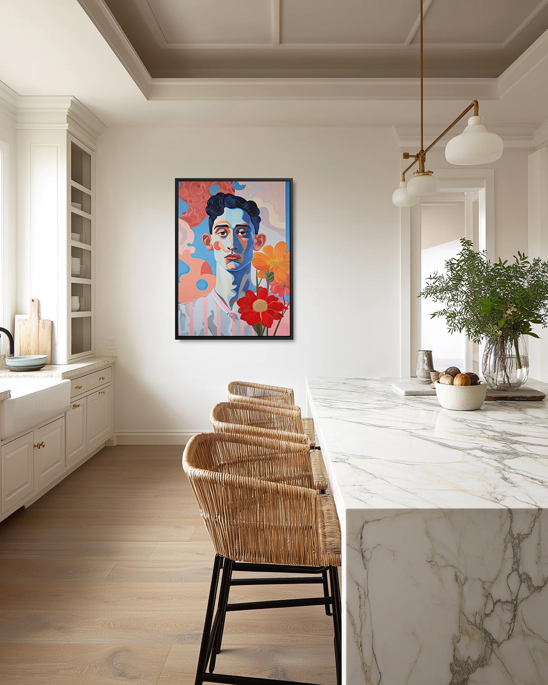 Portret bloemen Kunstwerk