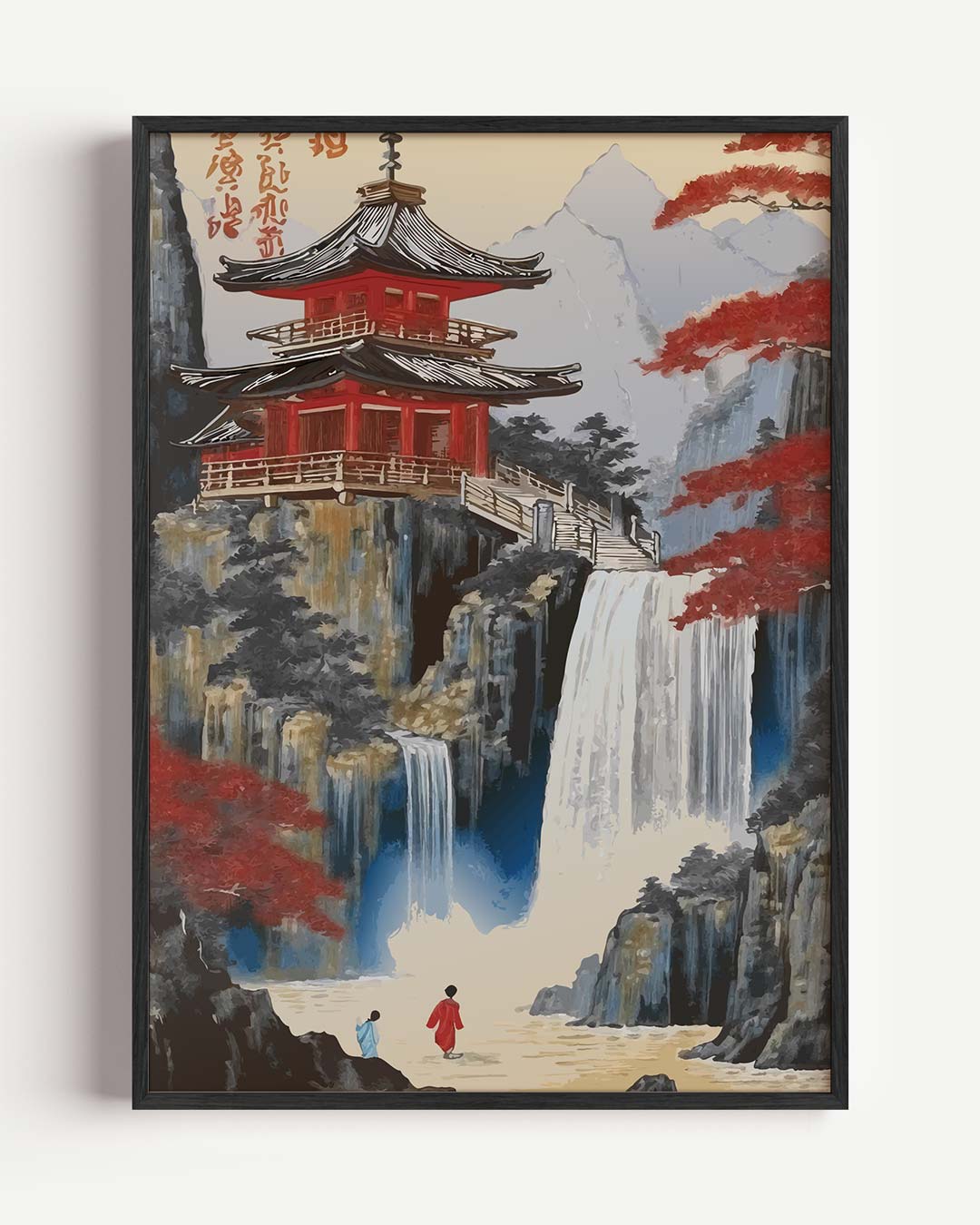 Sereen Japans Tempellandschap Poster