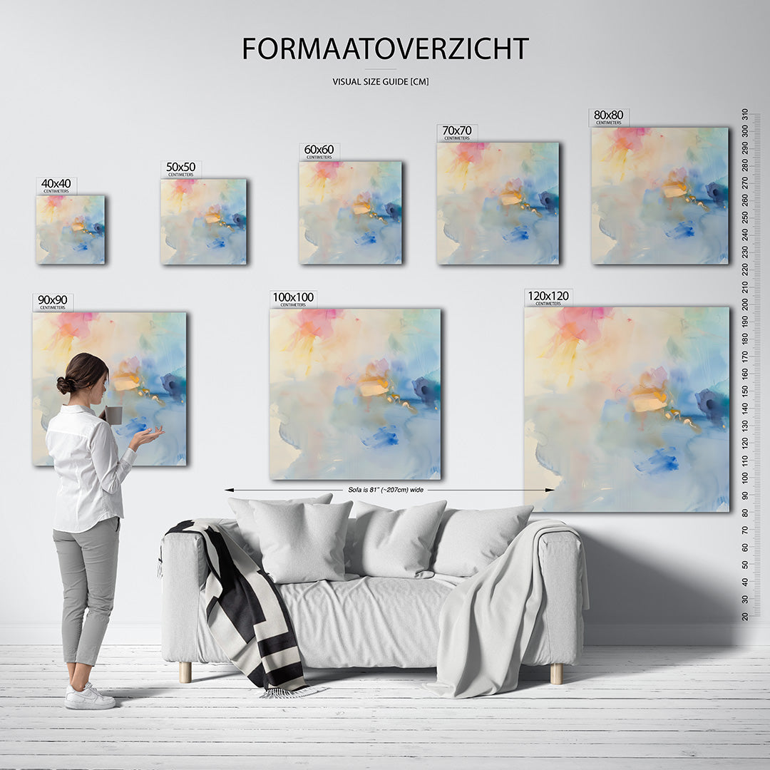 Dromerige kleurencompositie Kunstwerk
