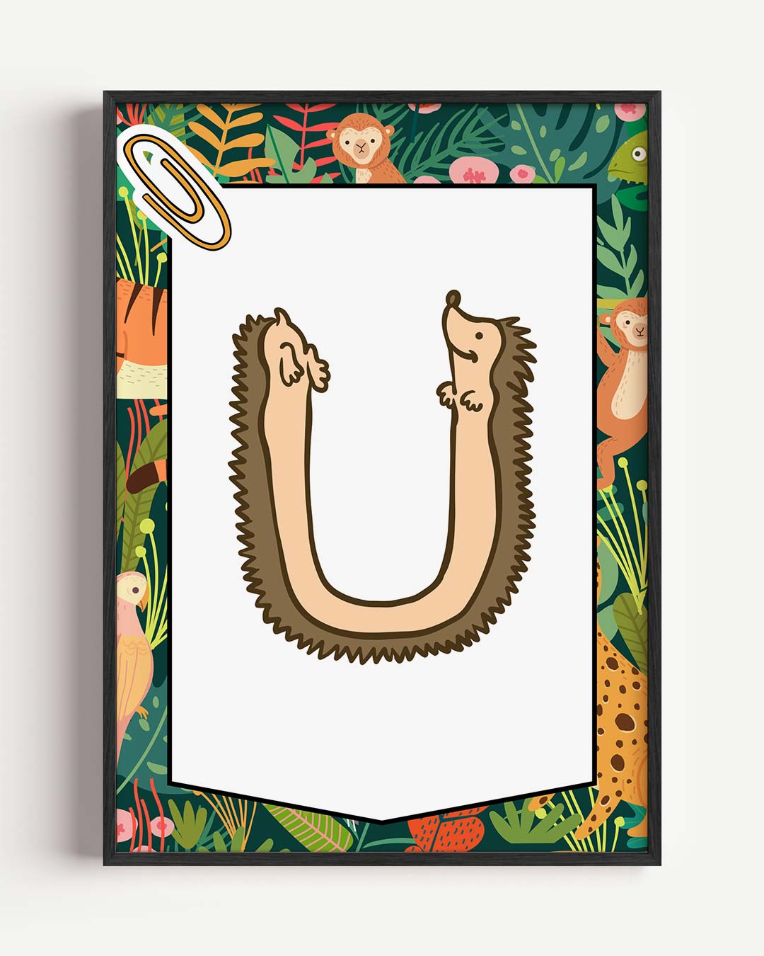 Schattige Dierenalfabet Poster - U Poster