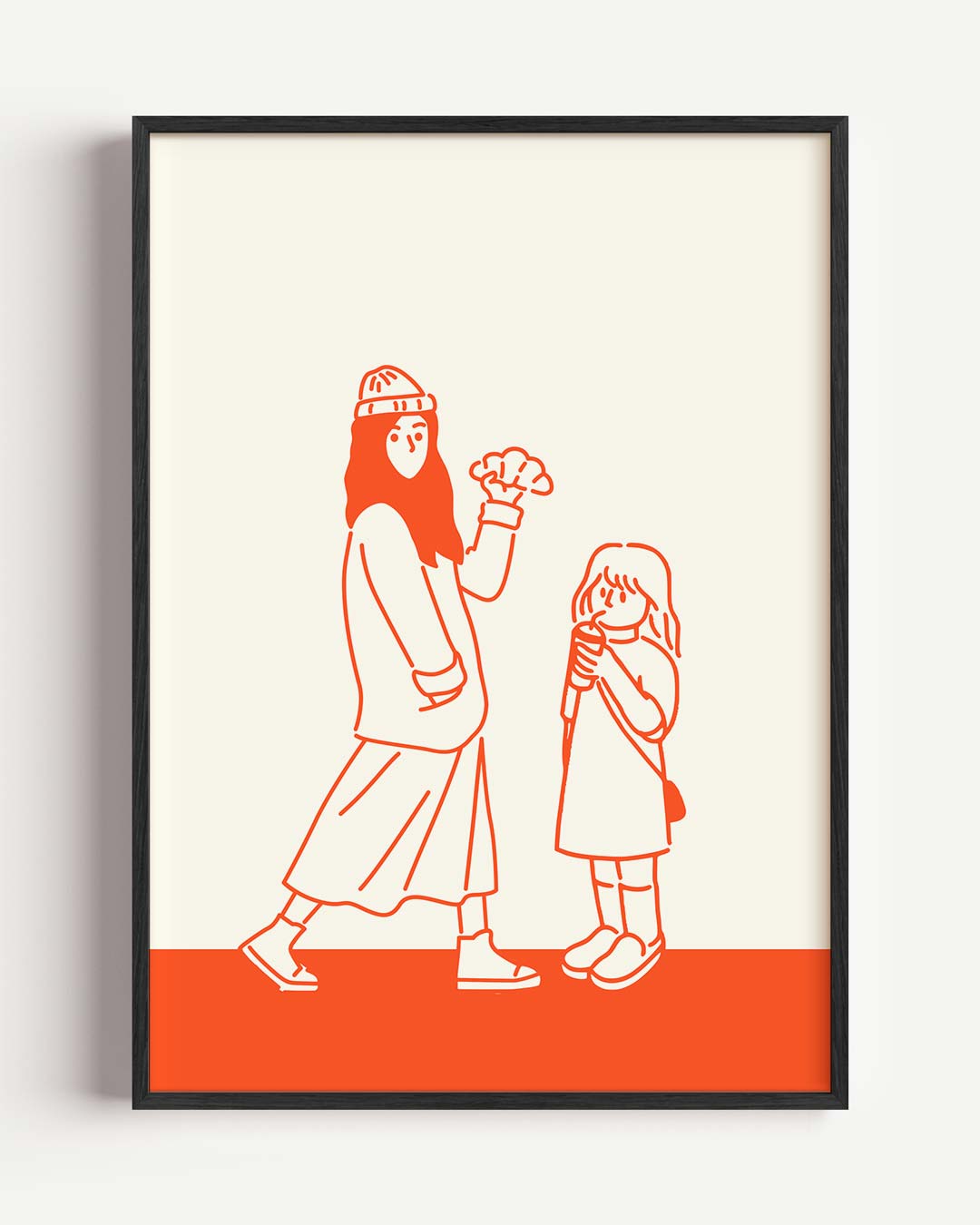Vrolijke Wandeling Illustratie Poster
