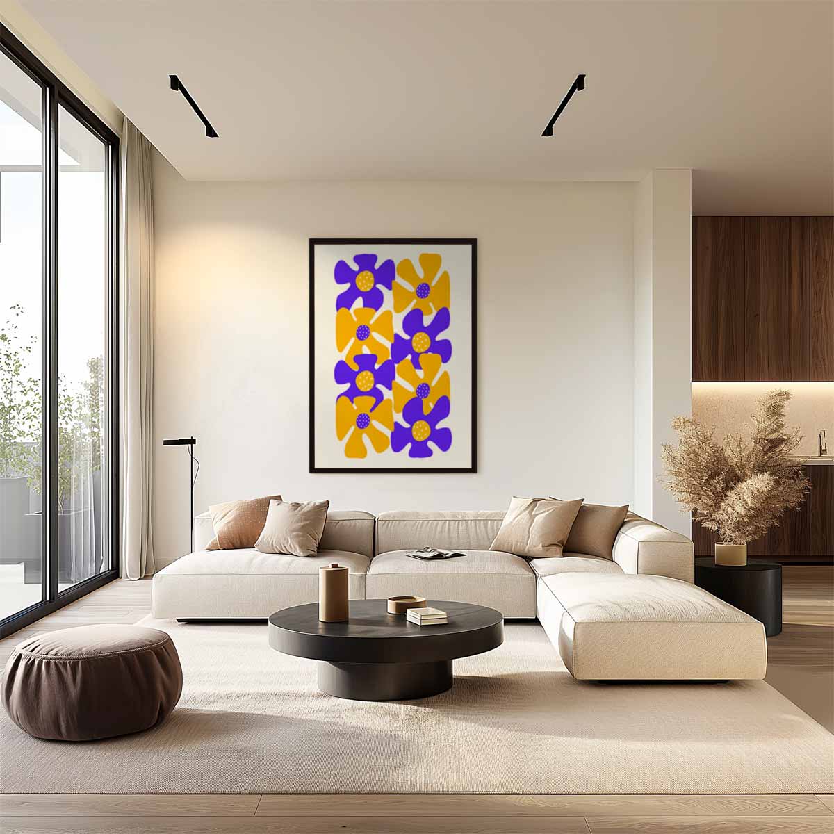 Kleurrijke Bloemenpracht Kunstwerk-canvas-dibond-plexiglas-wanddecoratie-WallArtistic