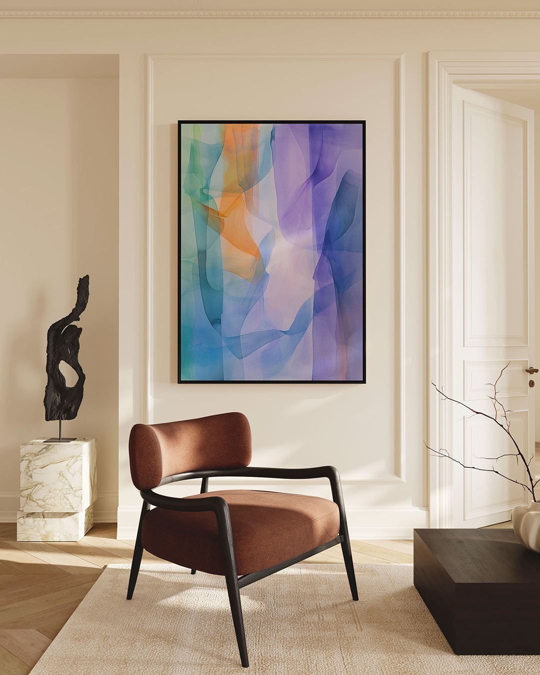 Vloeiende kleuren harmonie Kunstwerk