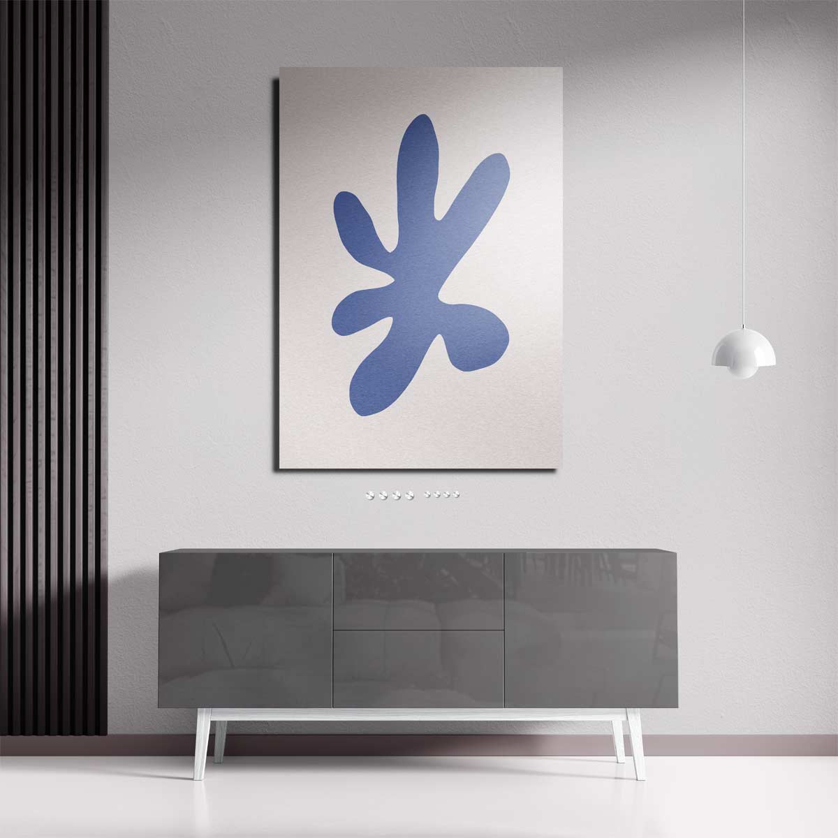 Blauwe Organische Vorm Kunstwerk-canvas-dibond-plexiglas-wanddecoratie-WallArtistic