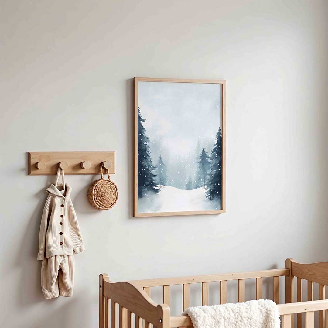 Winterlandschap met sneeuw Poster