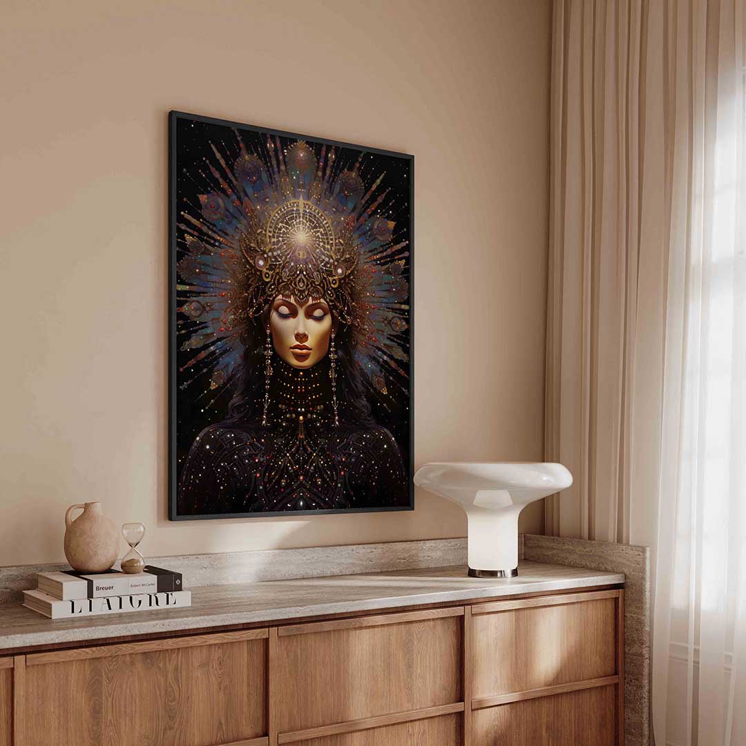Vrouw met sierlijke kroon Poster